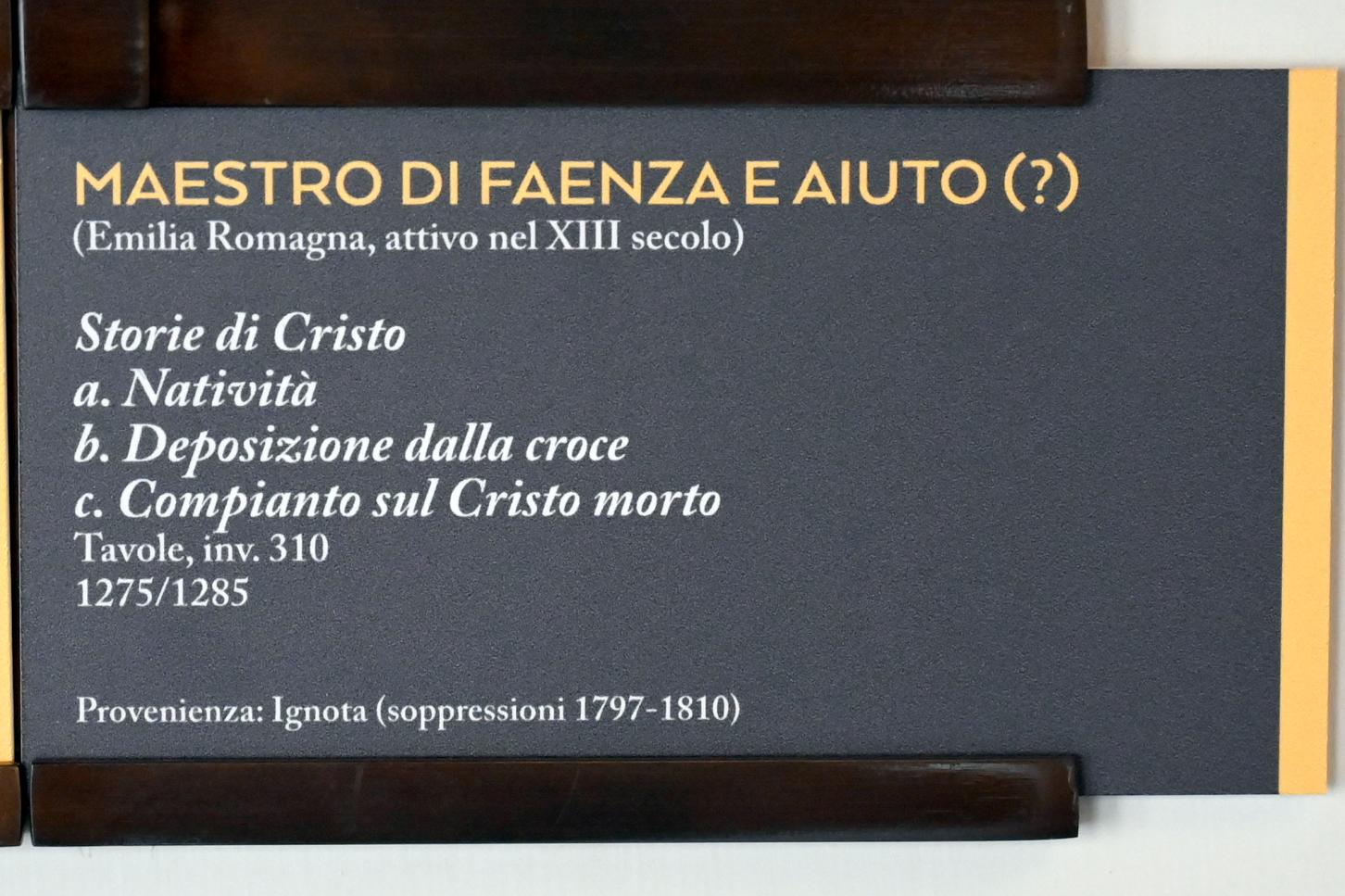 Meister von Faenza (1280), Beweinung Christi, Bologna, Pinacoteca Nazionale, Saal 3, 1275–1285, Bild 2/2