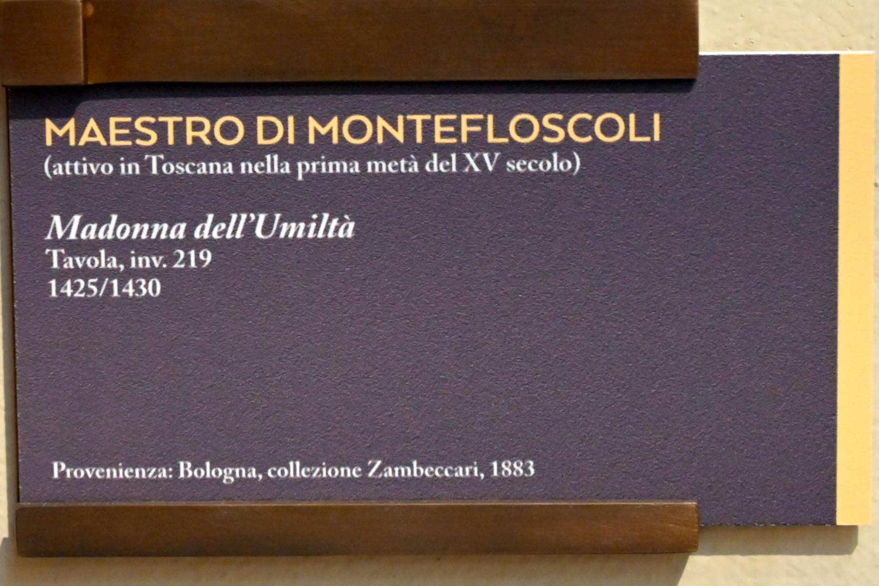 Meister von Montefoscoli (1427), Madonna dell'Umiltà, Bologna, Pinacoteca Nazionale, Saal 5, 1425–1430, Bild 2/2