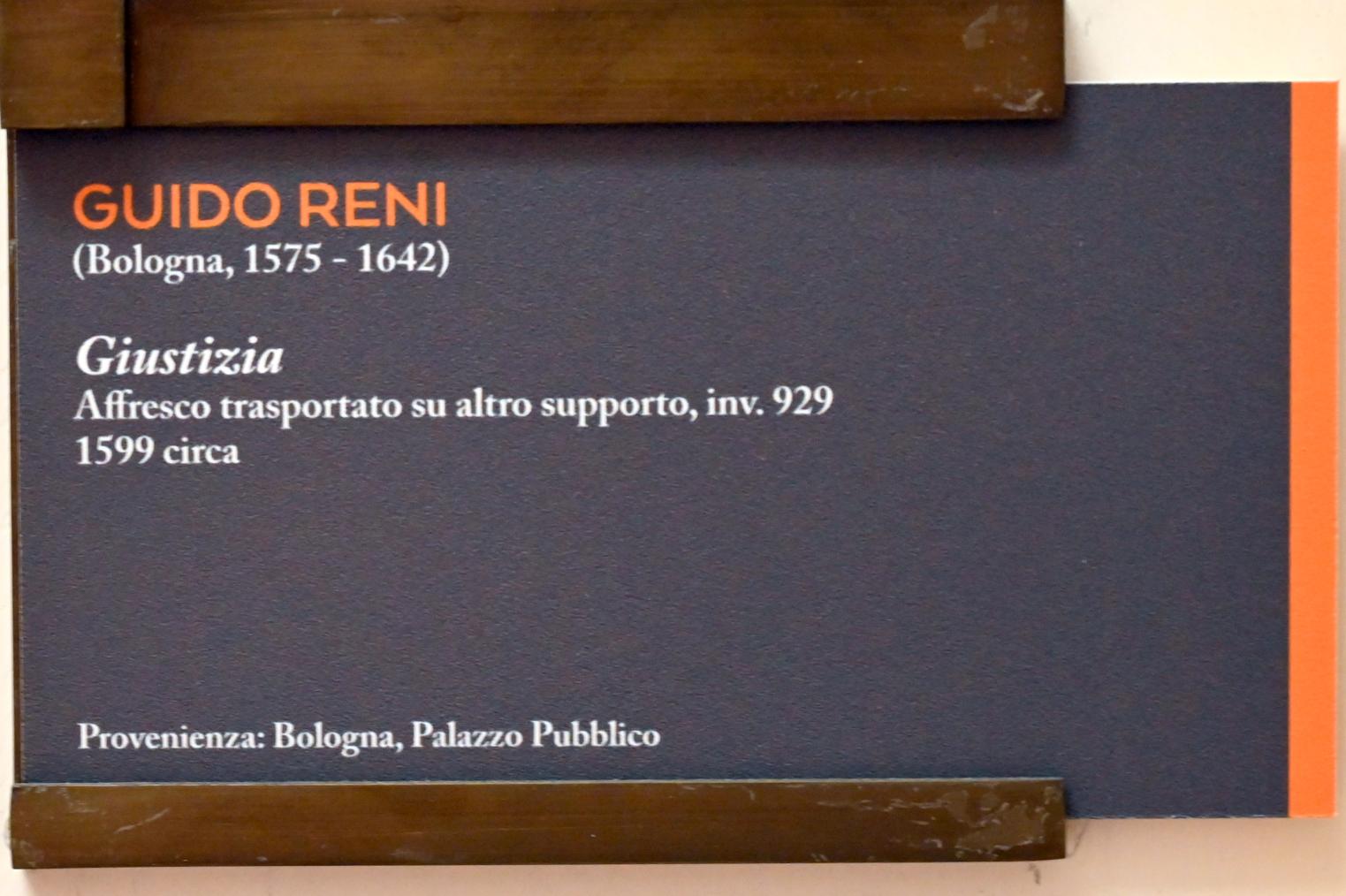 Guido Reni (1596–1641), Justitia, Bologna, ehem. Palazzo Pubblico, jetzt Bologna, Pinacoteca Nazionale, Saal 21, um 1599, Bild 2/2