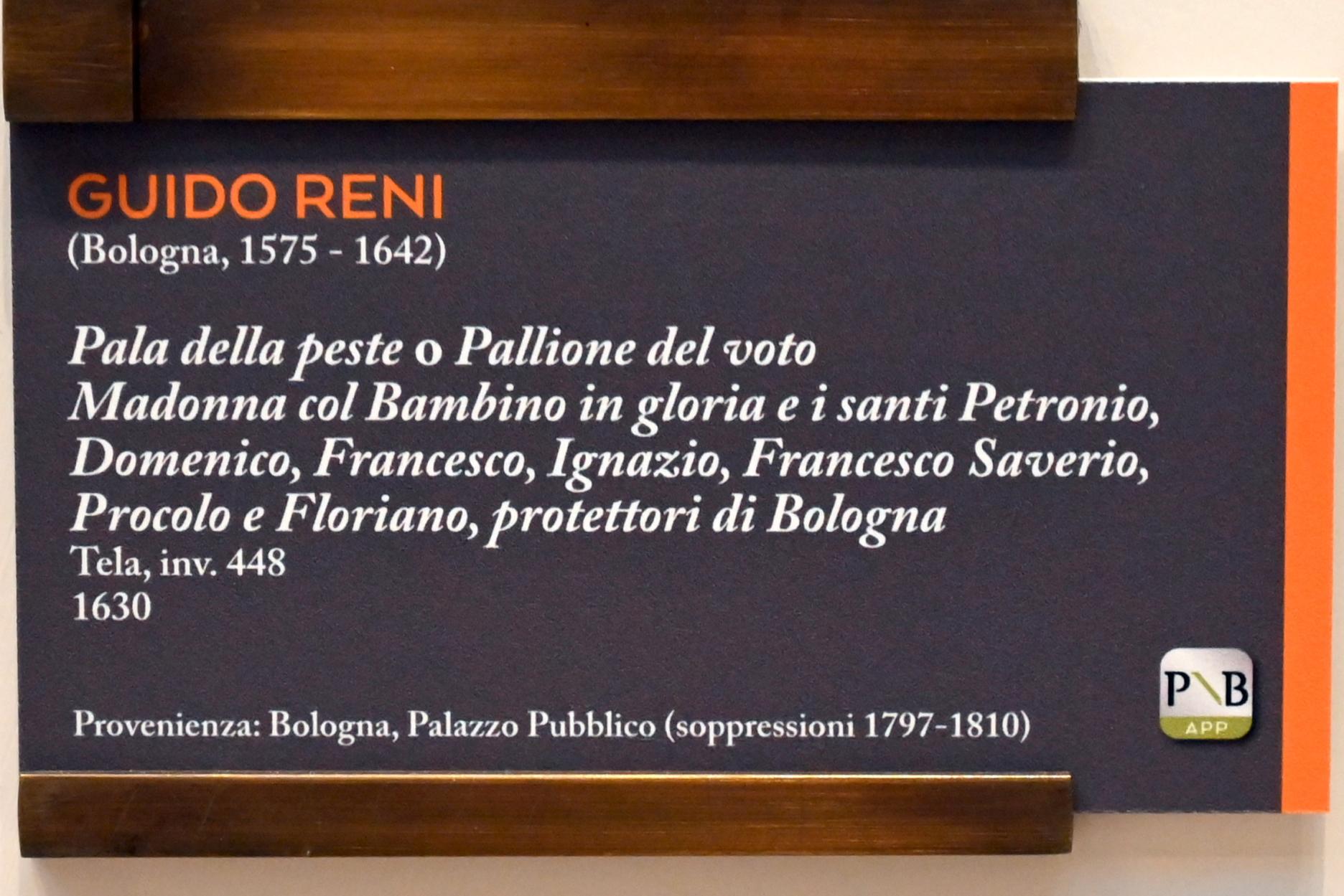 Guido Reni (1596–1641), Pestbild mit der Thronenden Madonna in der Glorie, Bologna, ehem. Palazzo Pubblico, jetzt Bologna, Pinacoteca Nazionale, Saal 24, 1630, Bild 2/3
