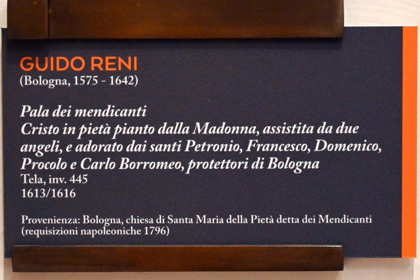 Guido Reni (1596–1641), Beweinung Christi, Bologna, Chiesa de' Mendicanti S. Maria della Pietà, jetzt Bologna, Pinacoteca Nazionale, Saal 24, 1613–1616, Bild 2/2