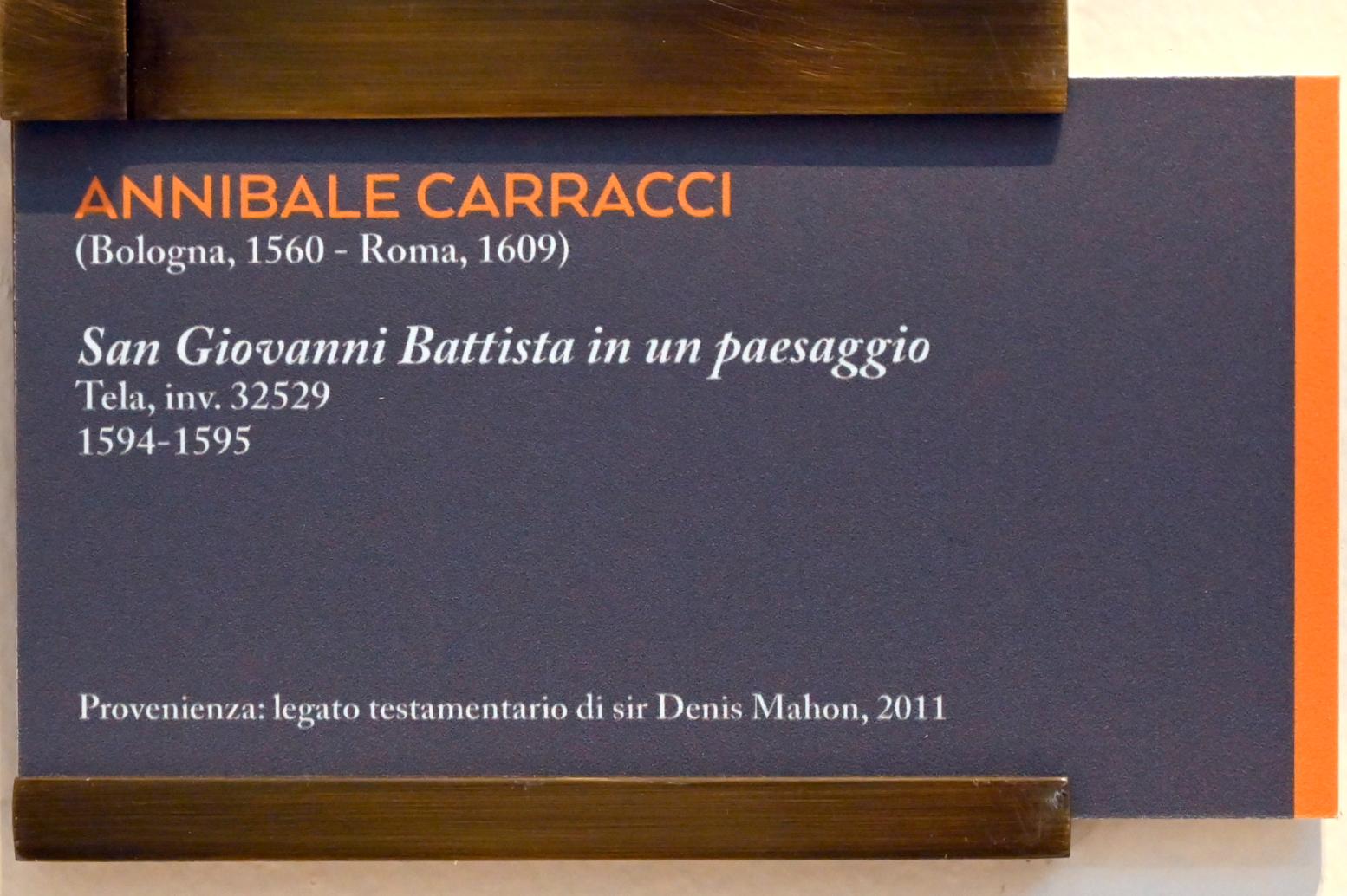 Annibale Carracci (1582–1609), Johannes der Täufer in einer Landschaft, Bologna, Pinacoteca Nazionale, Saal 30, 1594–1595, Bild 2/2