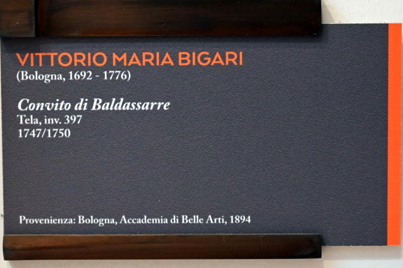 Vittorio Maria Bigari (1748–1750), Das Gastmahl des Belsazar, Bologna, Pinacoteca Nazionale, Saal 30, 1747–1750, Bild 2/2