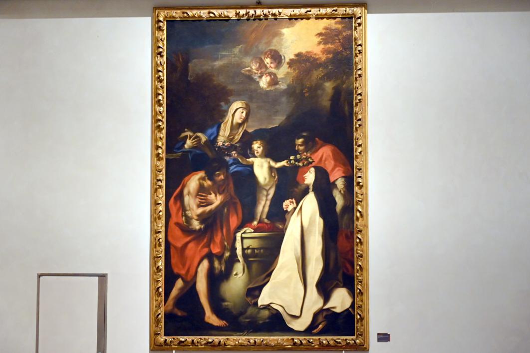Carlo Cignani (1650–1680), Maria mit Kind und den heiligen Teresa, Johannes der Täufer und Karl Borromäus, Bologna, Chiesa di Santa Lucia, jetzt Bologna, Pinacoteca Nazionale, Saal 29, um 1671