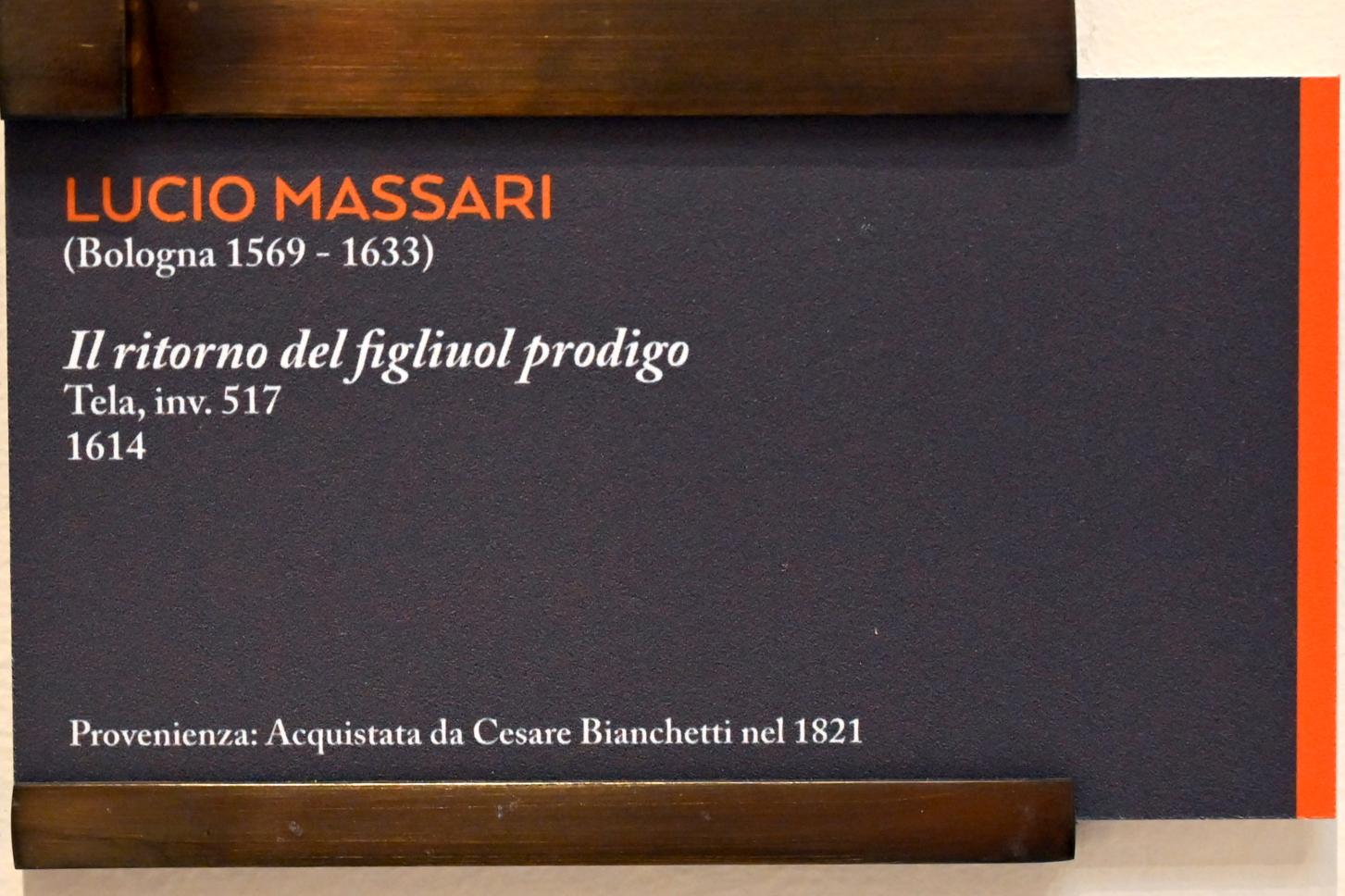 Lucio Massari (1614), Heimkehr des verlorenen Sohnes, Bologna, Pinacoteca Nazionale, Saal 25, 1614, Bild 2/2
