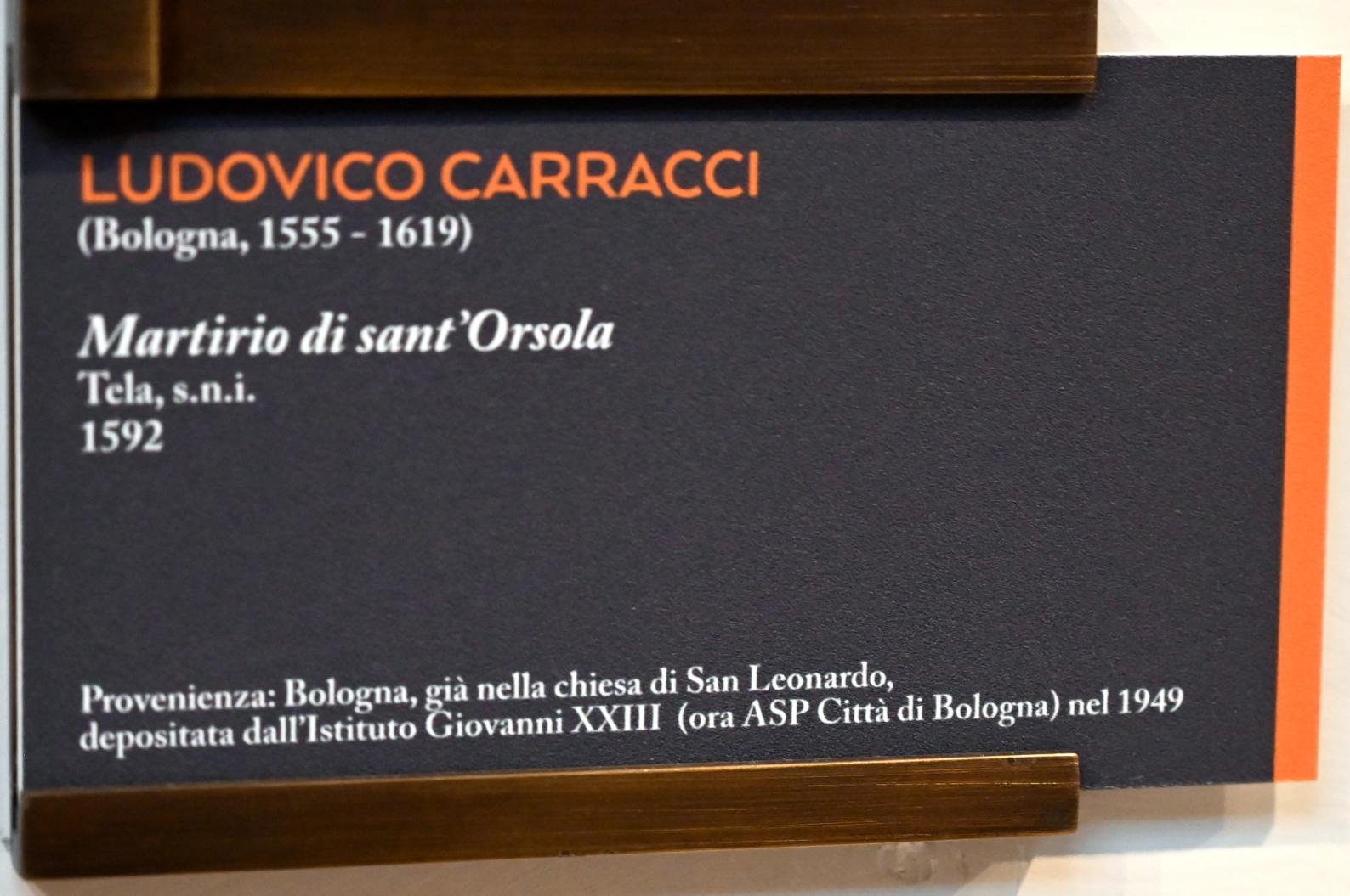 Ludovico Carracci (1582–1617), Martyrium der heiligen Ursula, Bologna, Convento dei Santi Leonardo e Orsola, jetzt Bologna, Pinacoteca Nazionale, Saal 23, 1592, Bild 2/2