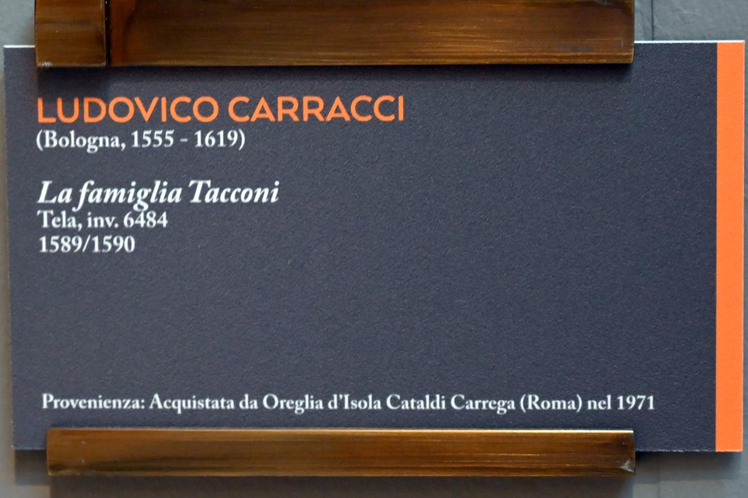 Ludovico Carracci (1582–1617), Die Familie Tacconi, Bologna, Pinacoteca Nazionale, Saal 23, 1589–1590, Bild 2/2