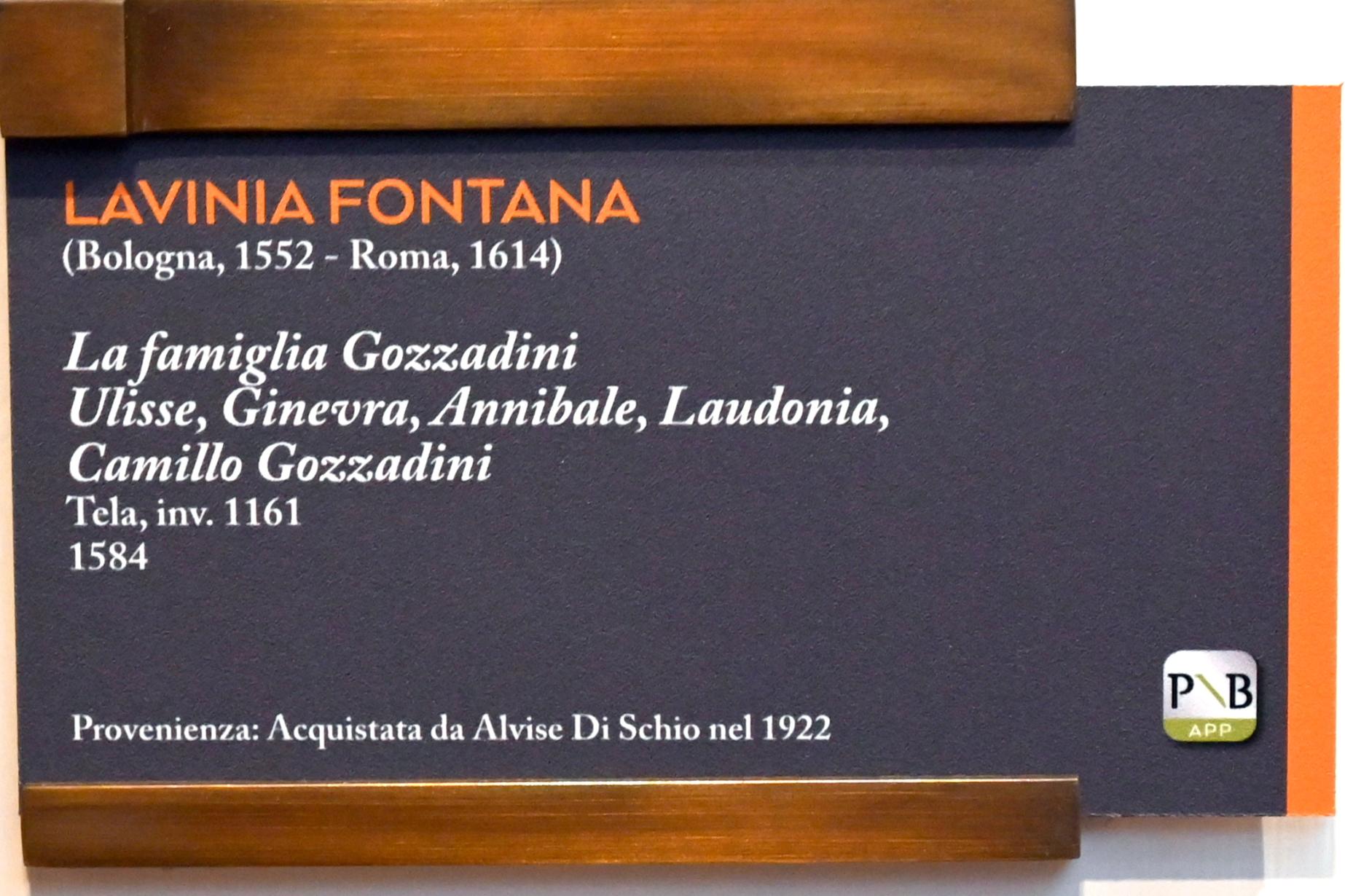 Lavinia Fontana (1583–1584), Die Familie Gozzadini, Bologna, Pinacoteca Nazionale, Saal 22, 1584, Bild 2/2