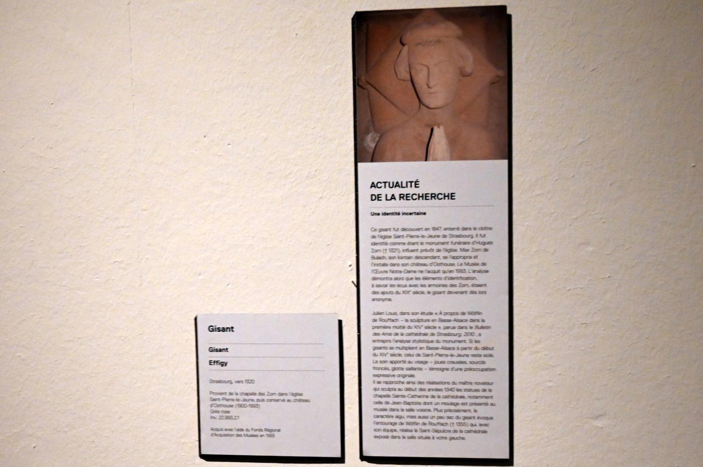Gisant, Straßburg, Église Saint-Pierre-le-Jeune protestant, jetzt Straßburg, Musée de l’Œuvre Notre-Dame (Frauenhausmuseum), um 1320, Bild 2/2