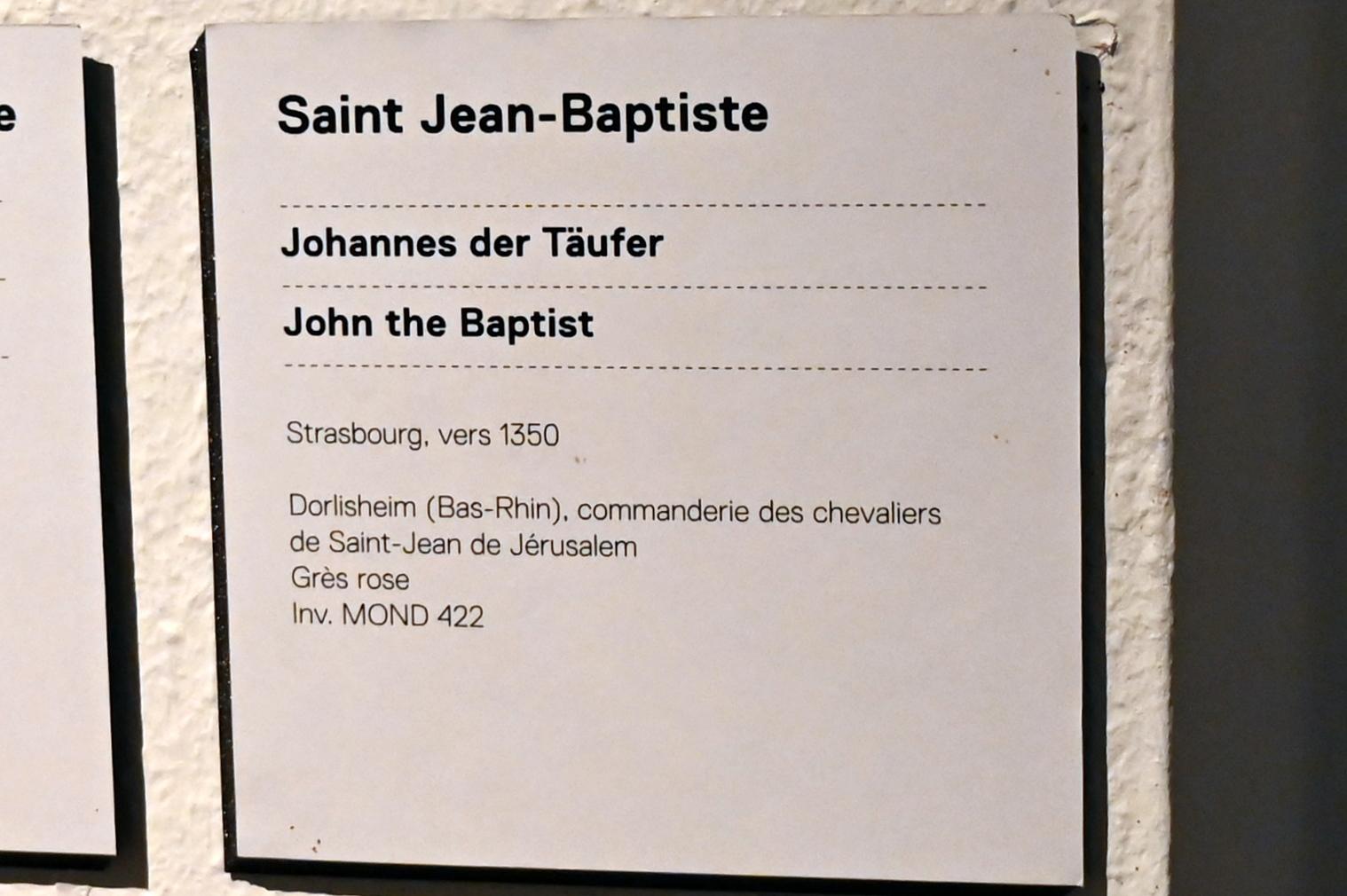 Heiliger Johannes der Täufer, Straßburg, Musée de l’Œuvre Notre-Dame (Frauenhausmuseum), um 1350, Bild 2/2