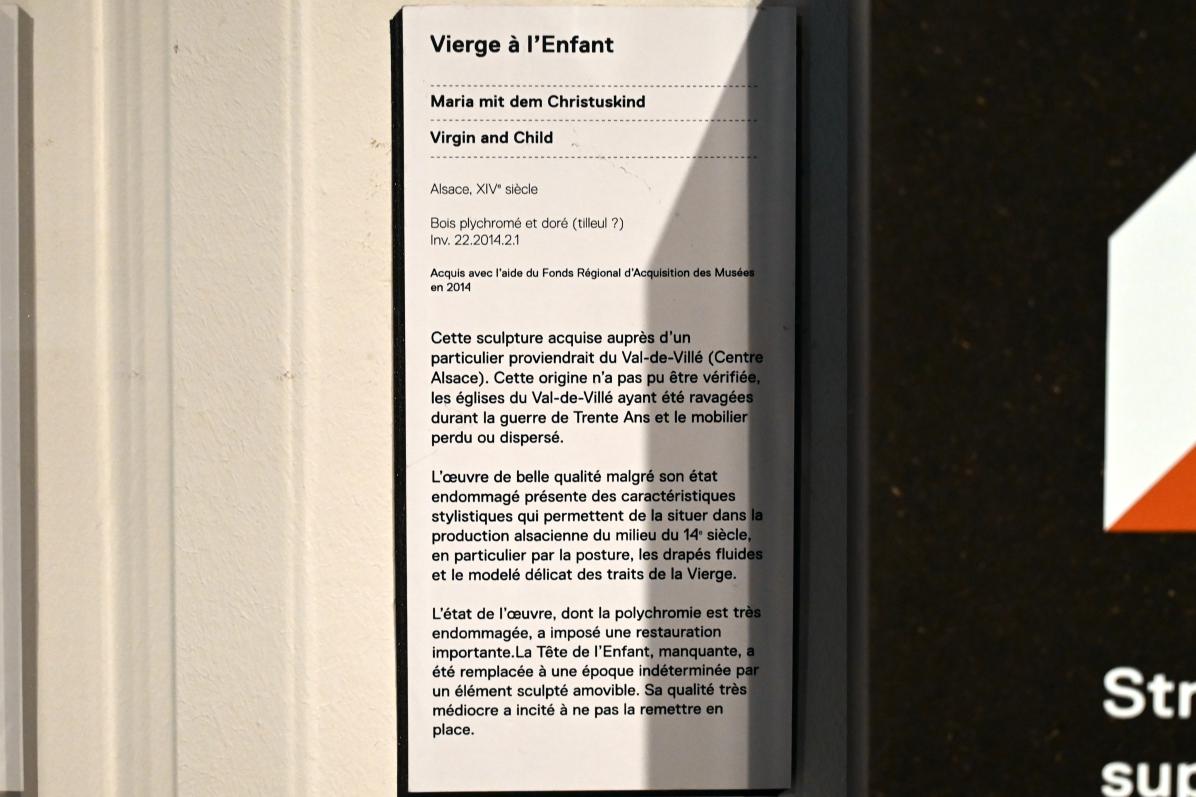 Maria mit Kind, Straßburg, Musée de l’Œuvre Notre-Dame (Frauenhausmuseum), 14. Jhd., Bild 4/4