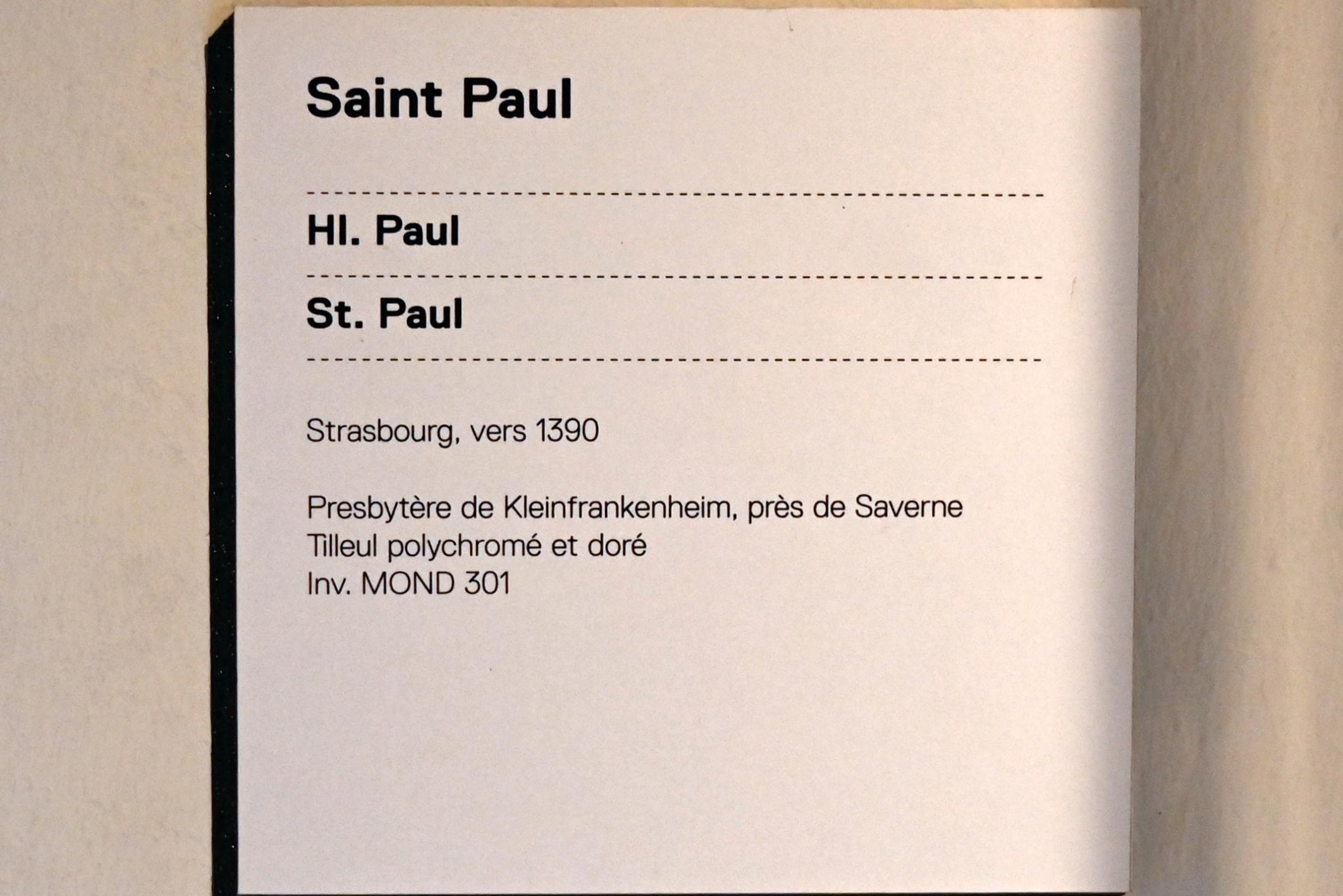 Heiliger Paulus, Straßburg, Musée de l’Œuvre Notre-Dame (Frauenhausmuseum), um 1390, Bild 3/3