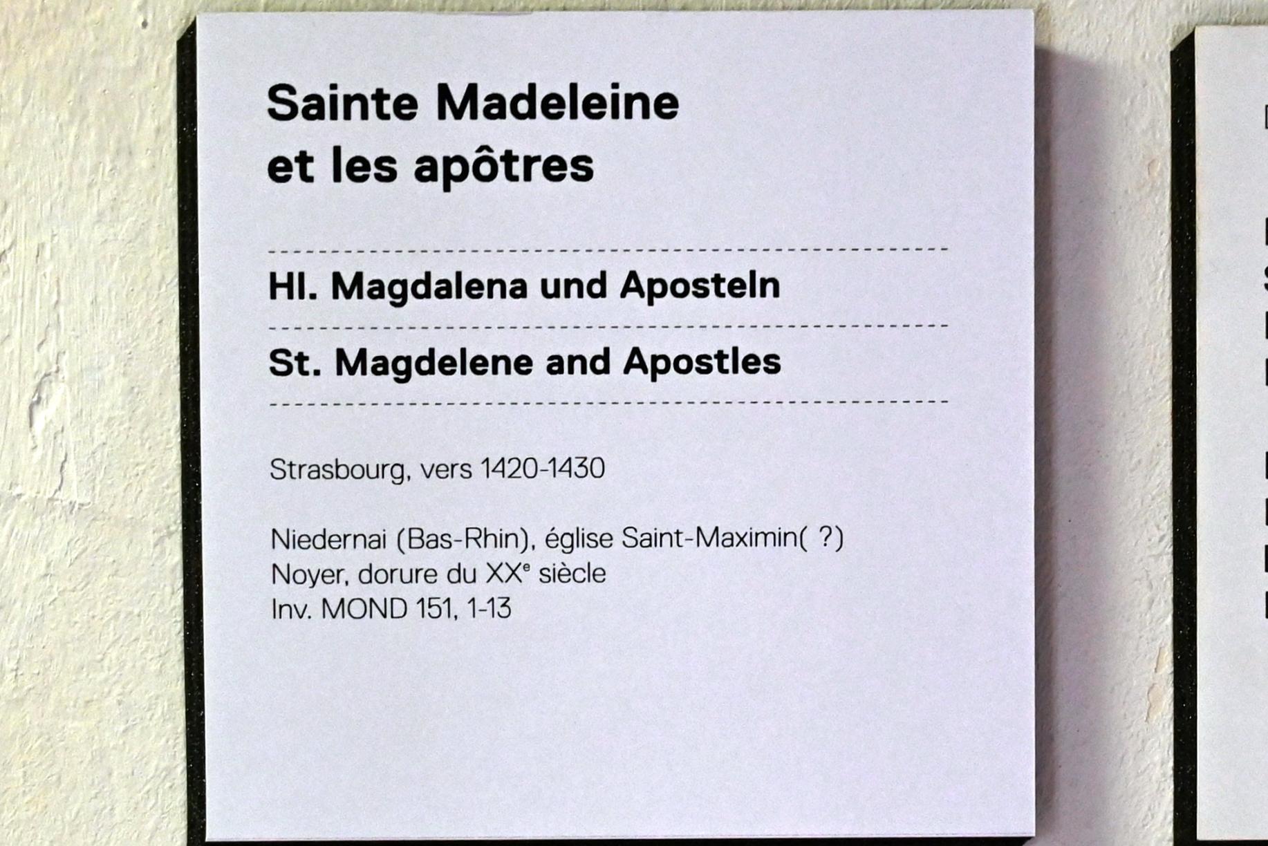 Hl. Maria Magdalena mit den zwölf Aposteln, Straßburg, Musée de l’Œuvre Notre-Dame (Frauenhausmuseum), um 1420–1430, Bild 3/4