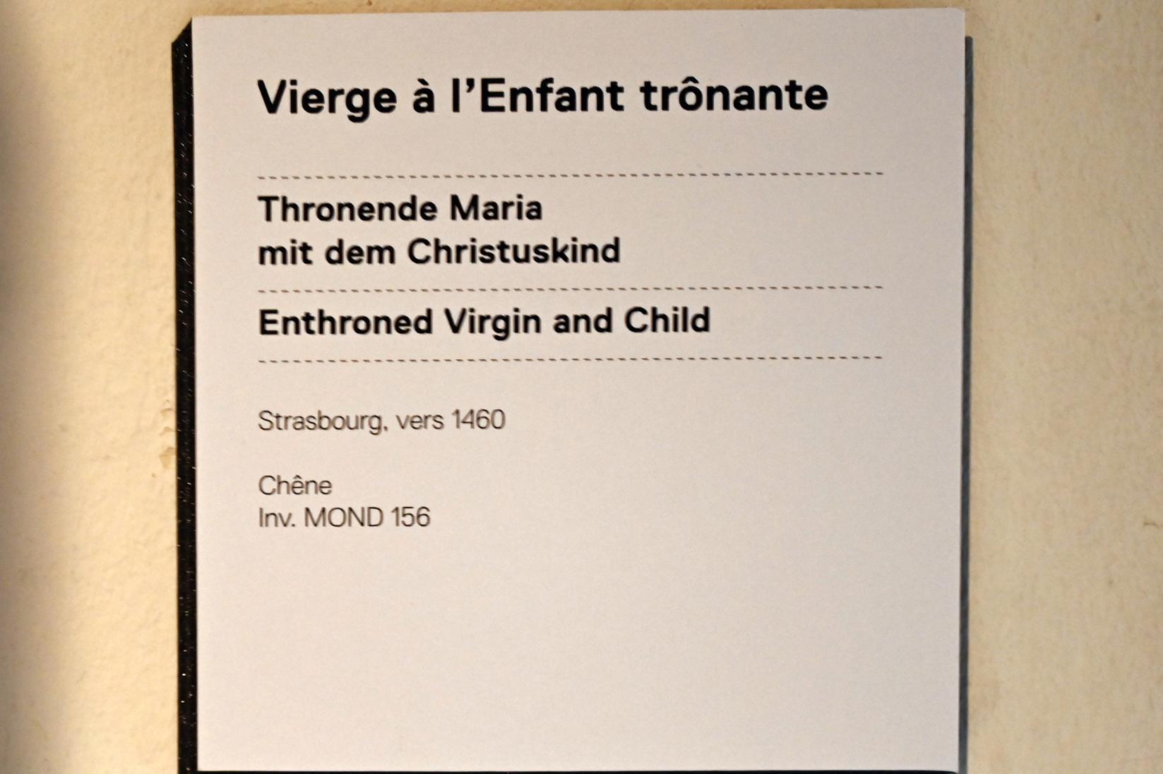 Thronende Maria mit Kind, Straßburg, Musée de l’Œuvre Notre-Dame (Frauenhausmuseum), um 1460, Bild 3/3