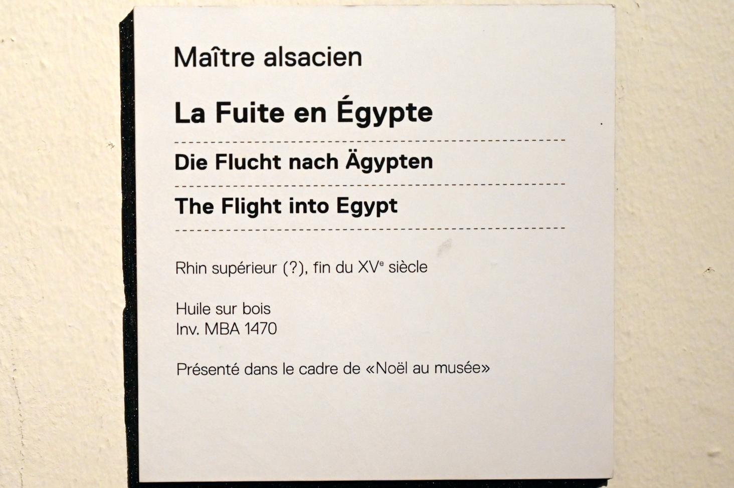 Flucht nach Ägypten, Straßburg, Musée de l’Œuvre Notre-Dame (Frauenhausmuseum), Ende 15. Jhd., Bild 3/3