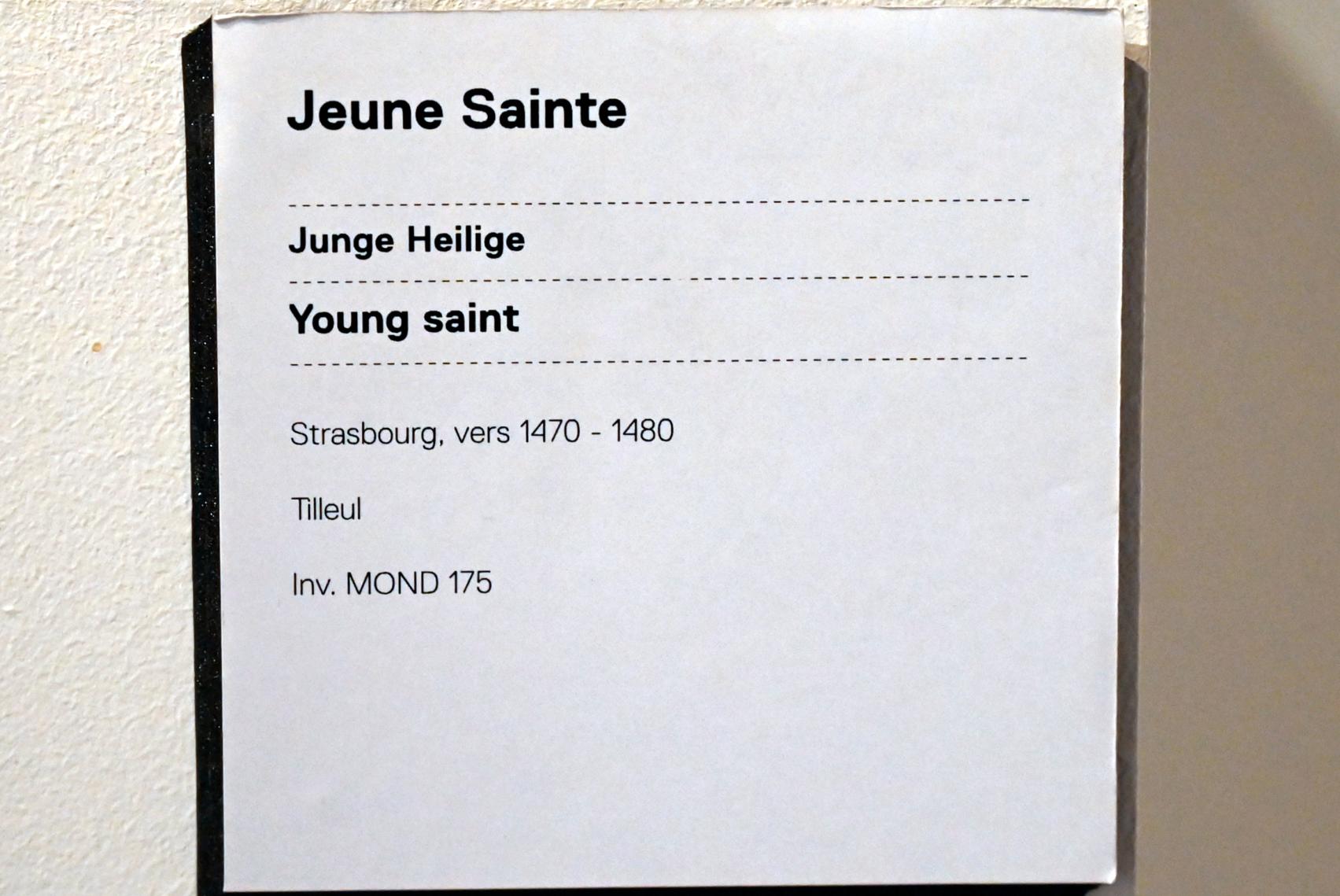 Junge Heilige, Straßburg, Musée de l’Œuvre Notre-Dame (Frauenhausmuseum), um 1470–1480, Bild 3/3