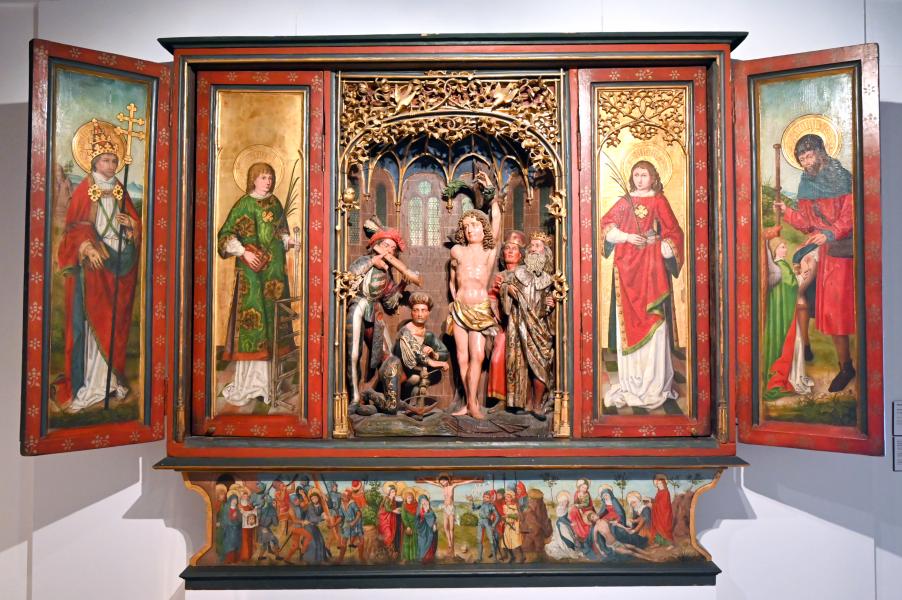 Sebastiansaltar, Neuwiller-lès-Saverne, ehem, Abtei Neuweiler, jetzt Straßburg, Musée de l’Œuvre Notre-Dame (Frauenhausmuseum), um 1520