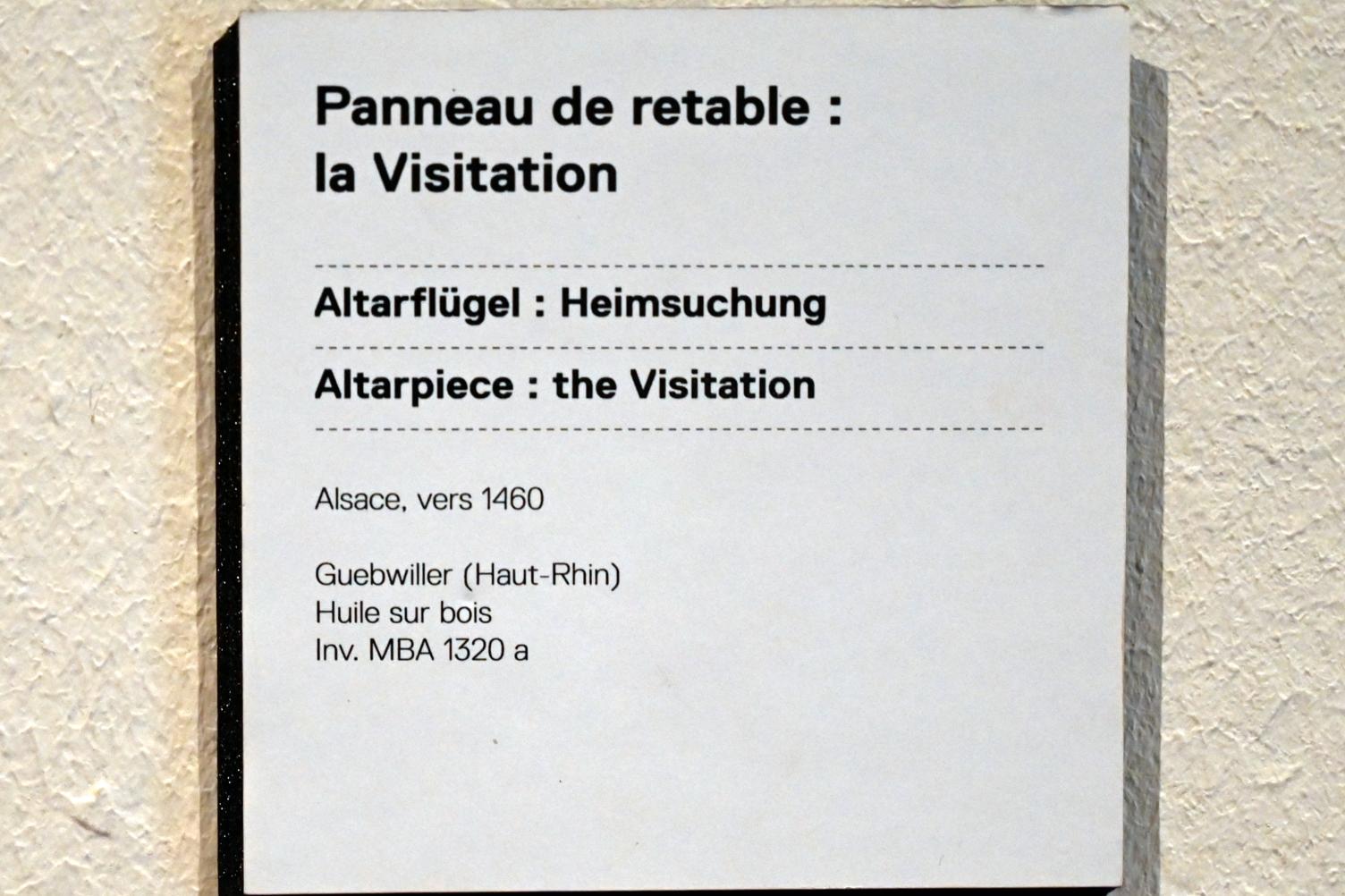 Mariä Heimsuchung, Straßburg, Musée de l’Œuvre Notre-Dame (Frauenhausmuseum), um 1460, Bild 2/2