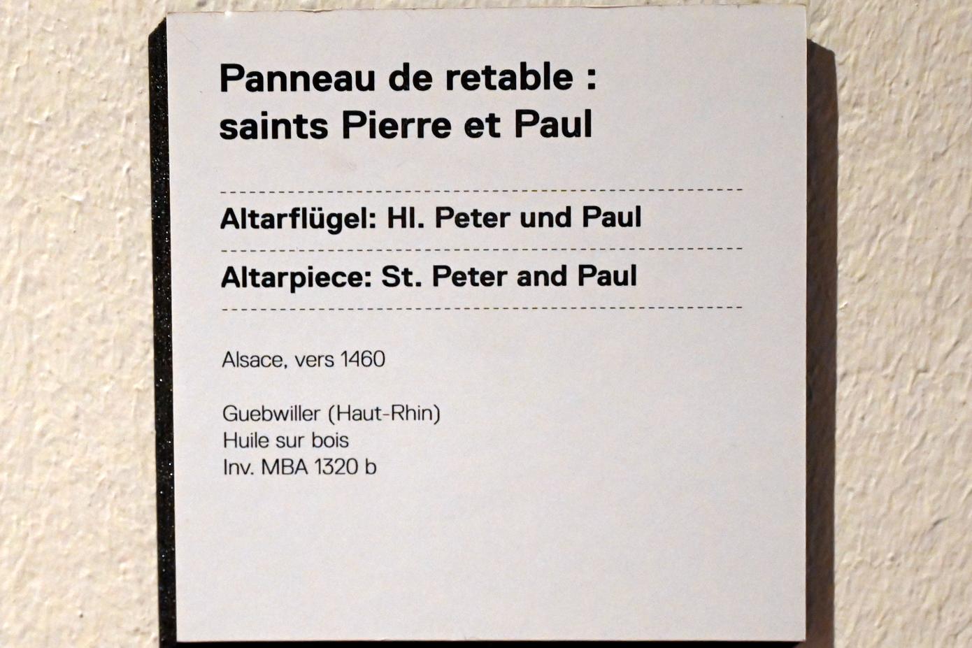 Heilige Petrus und Paulus, Straßburg, Musée de l’Œuvre Notre-Dame (Frauenhausmuseum), um 1460, Bild 2/2