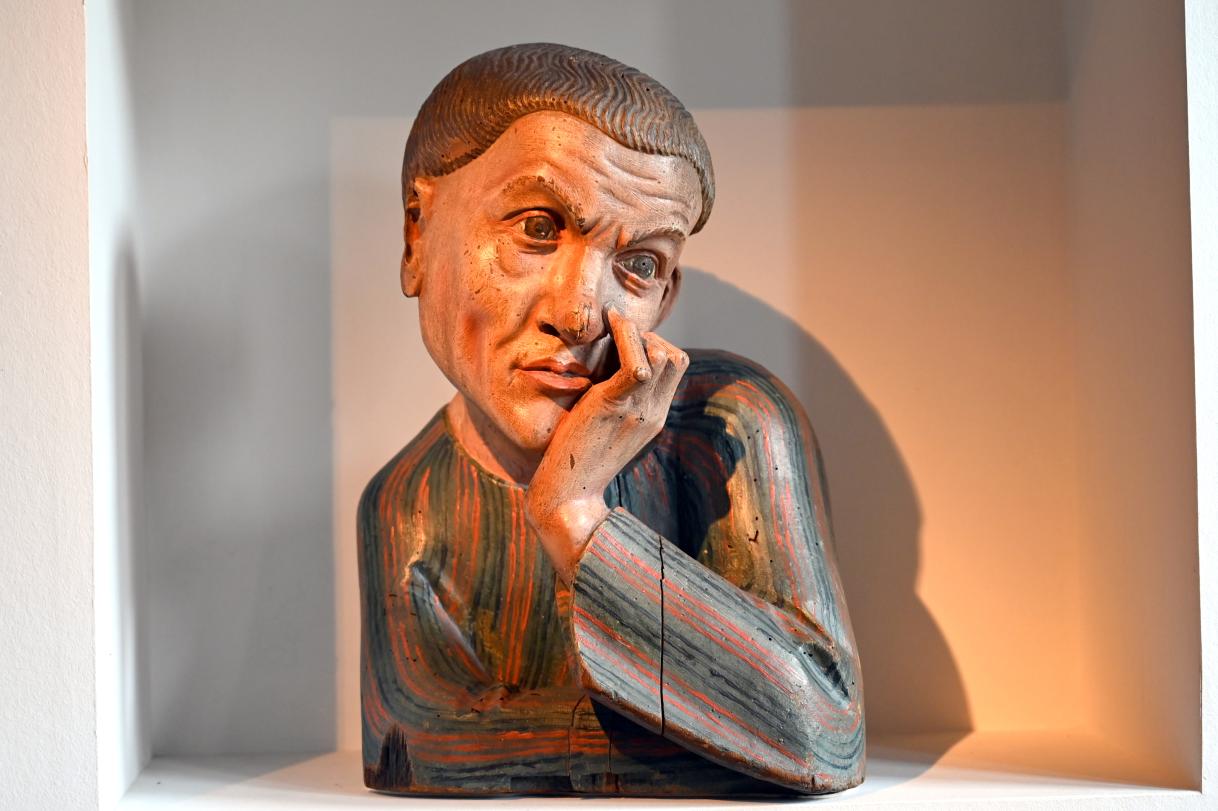 Männliche Büste mit aufgestützten Armen, Straßburg, Musée de l’Œuvre Notre-Dame (Frauenhausmuseum), um 1470