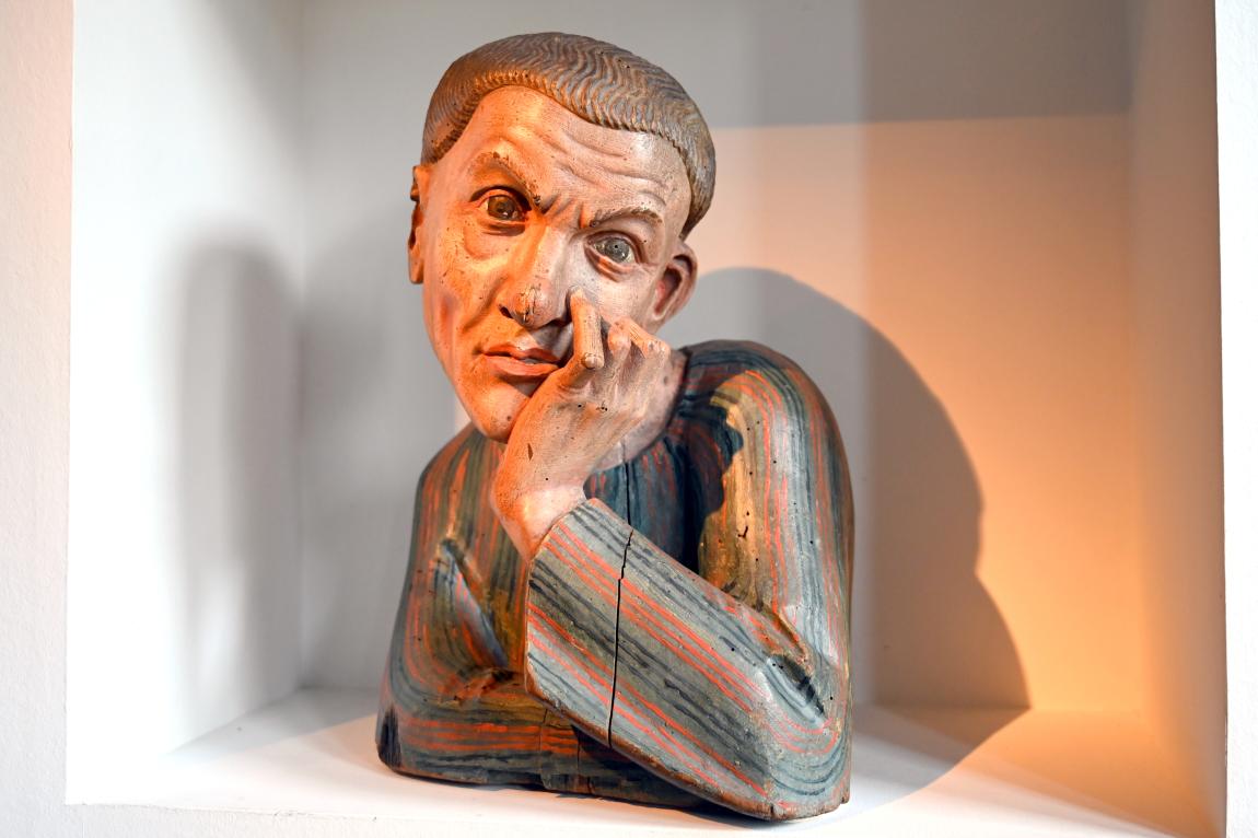 Männliche Büste mit aufgestützten Armen, Straßburg, Musée de l’Œuvre Notre-Dame (Frauenhausmuseum), um 1470, Bild 2/3