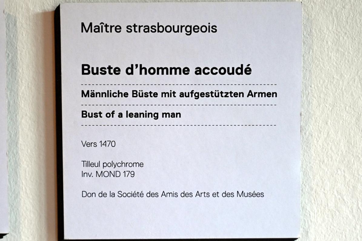 Männliche Büste mit aufgestützten Armen, Straßburg, Musée de l’Œuvre Notre-Dame (Frauenhausmuseum), um 1470, Bild 3/3