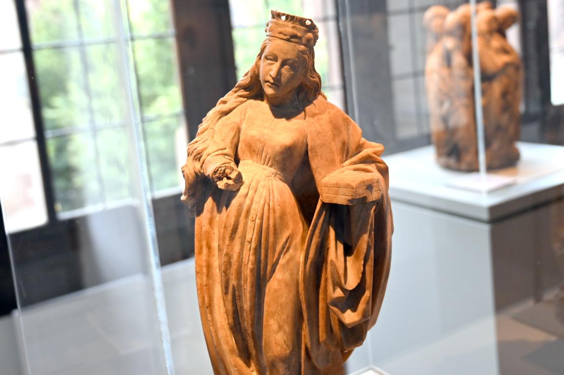 Niklaus von Hagenau (Niklas Zimmerlin) (1485–1500), Heilige Barbara, Straßburg, Straßburger Münster, jetzt Straßburg, Musée de l’Œuvre Notre-Dame (Frauenhausmuseum), um 1484–1486, Bild 2/3