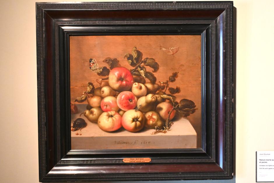 Johannes Bouman (1632–1637), Stillleben mit Äpfeln und Birnen, Straßburg, Musée de l’Œuvre Notre-Dame (Frauenhausmuseum), 1635