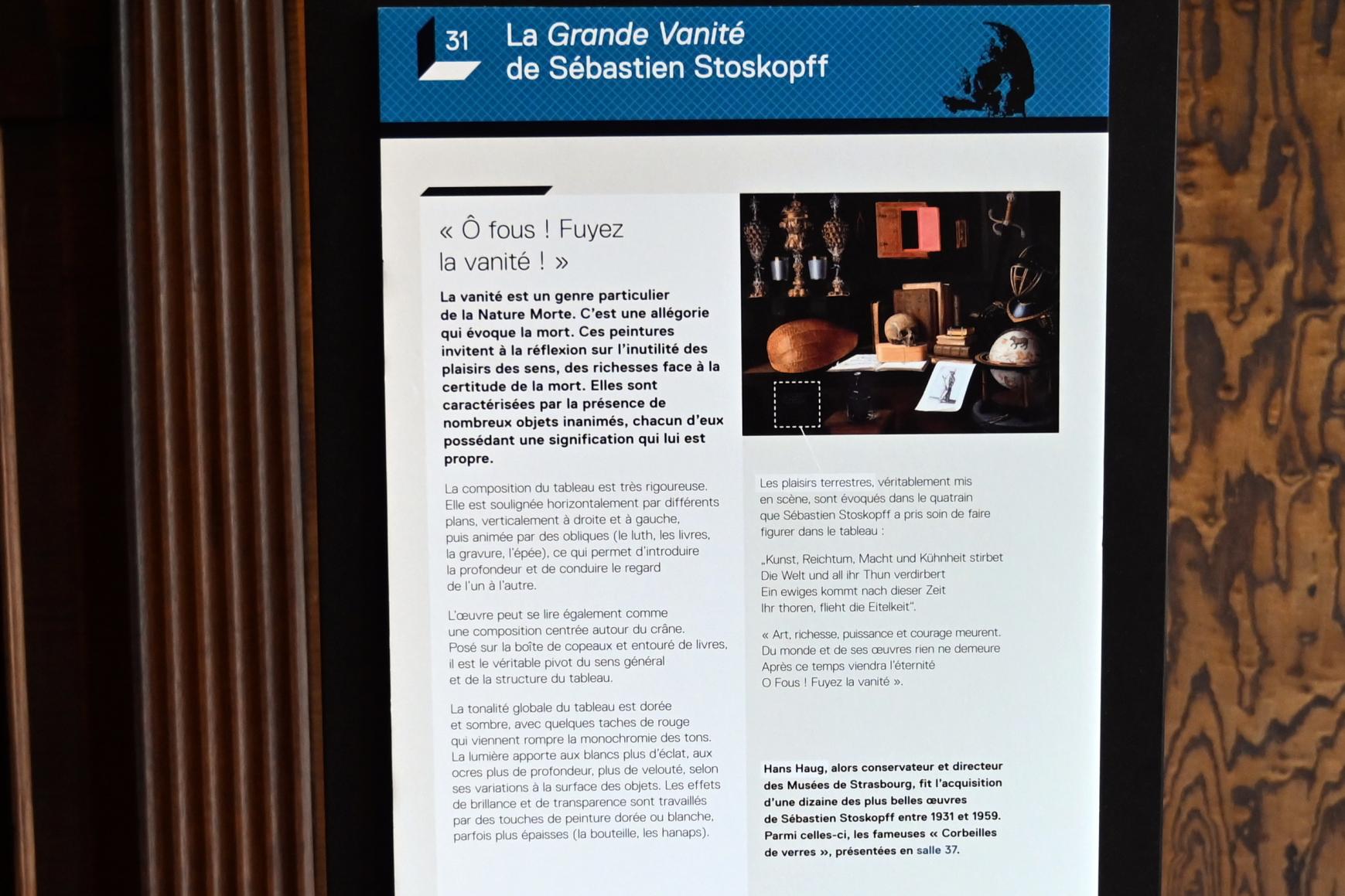 Sebastian Stoskopff (1620–1645), Großes Vanitas-Stillleben, Straßburg, Musée de l’Œuvre Notre-Dame (Frauenhausmuseum), 1641, Bild 3/4