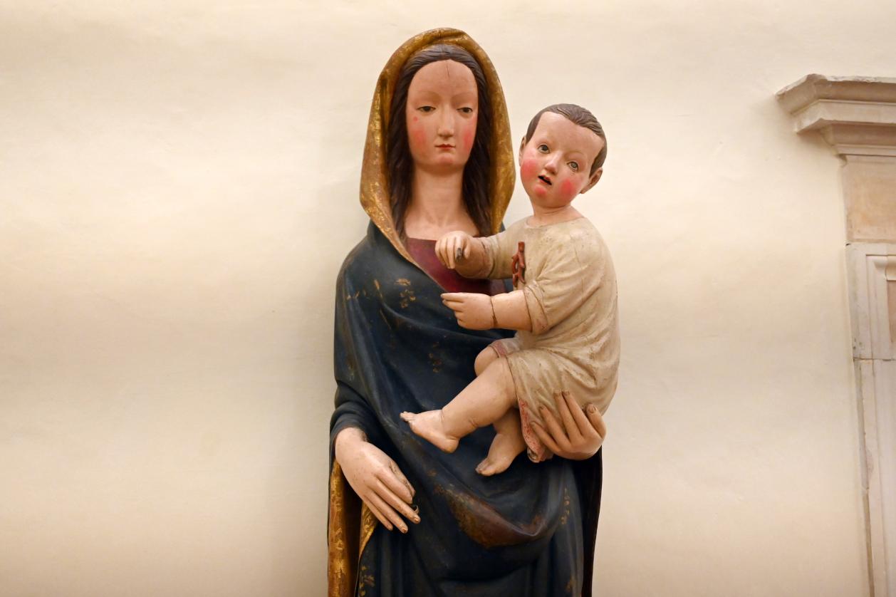 Maestro della Madonna di Macereto (1495), Maria mit Kind, Corinaldo, Chiesa di Santa Maria in Portuno, jetzt Urbino, Galleria Nazionale delle Marche, Saal 4, um 1490–1500, Bild 2/4