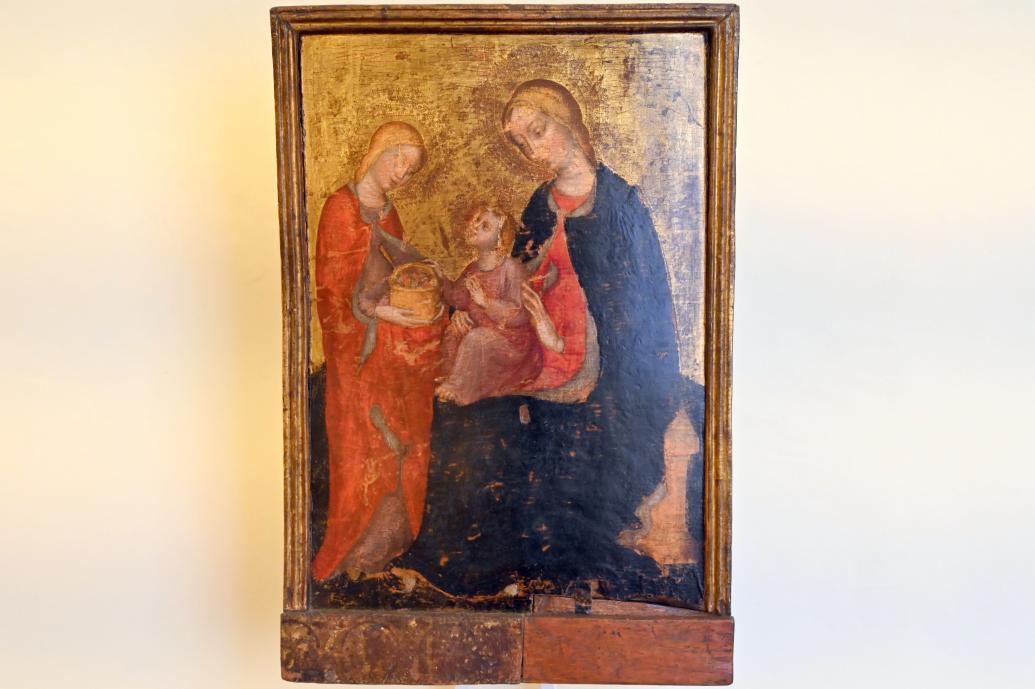 Giovanni Charlier (Zanino di Pietro, Giovanni di Francia) (1415): Maria mit Kind und der Heiligen Rosa, um 1410–1420