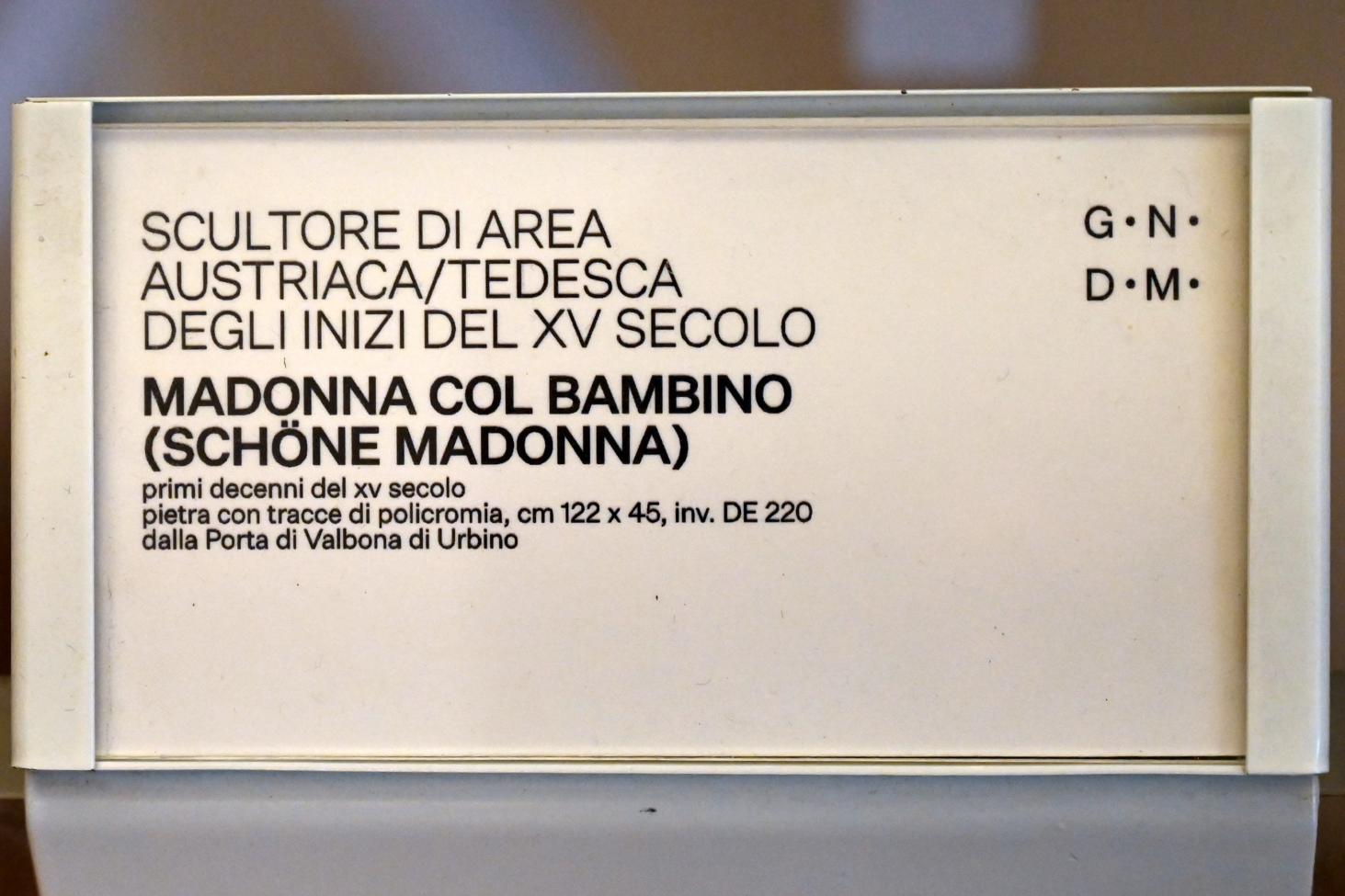 Maria mit Kind, Urbino, Porta Valbona, jetzt Urbino, Galleria Nazionale delle Marche, Saal 6, um 1400–1410, Bild 3/3