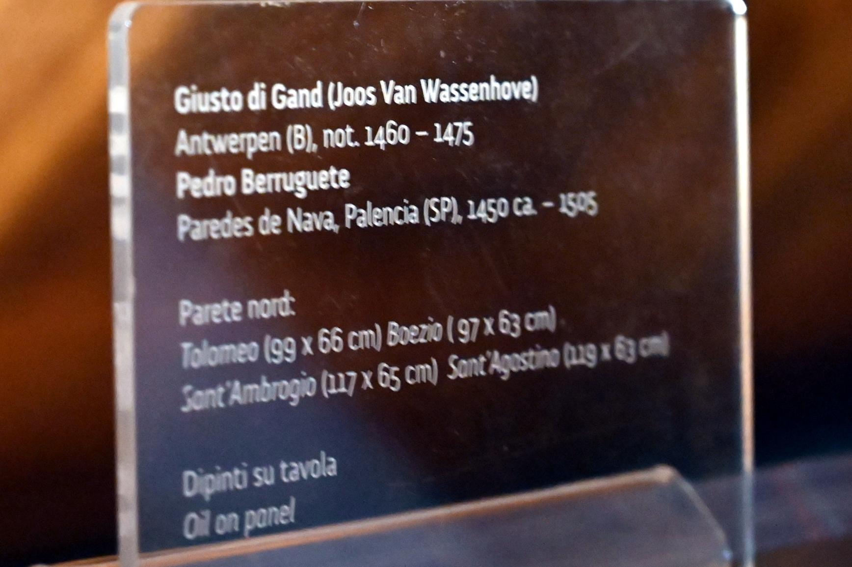 Joos van Wassenhove (Justus van Gent) (1465–1473), Heiliger Ambrosius, Urbino, Palazzo Ducale, jetzt Urbino, Galleria Nazionale delle Marche, Saal 18, Undatiert, Bild 2/2