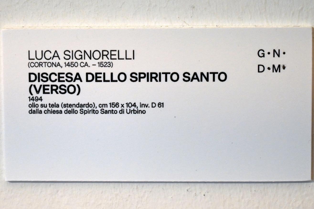 Luca Signorelli (1487–1517), Herabkunft des Heiligen Geistes, Urbino, Chiesa di Santo Spirito, jetzt Urbino, Galleria Nazionale delle Marche, Saal 23, 1494, Bild 2/2