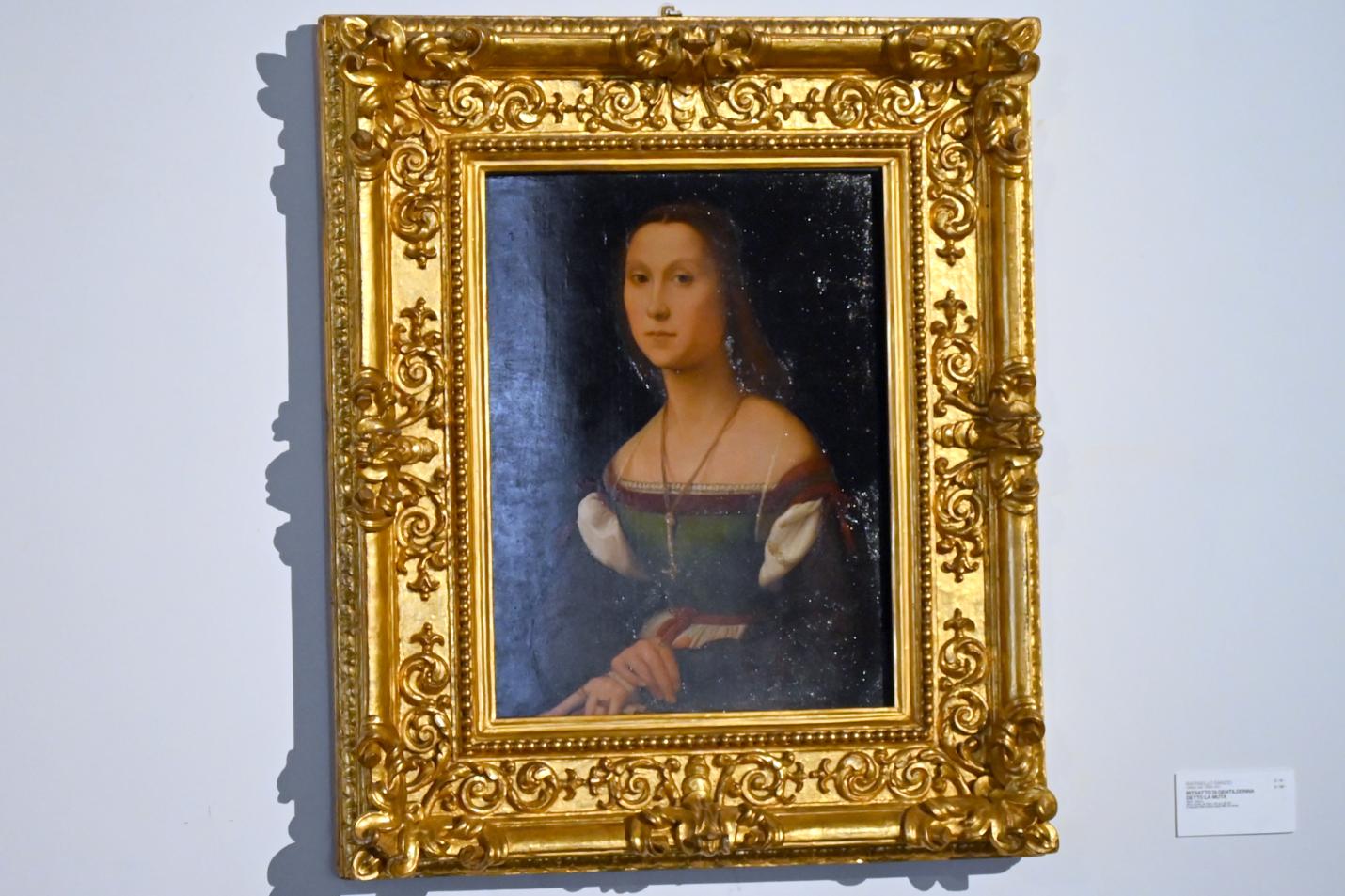 Raffael (Raffaello Sanzio da Urbino, Raffaello Santi) (1501–1519), Porträt einer Dame namens la Muta, Urbino, Galleria Nazionale delle Marche, Saal 24, um 1506–1508