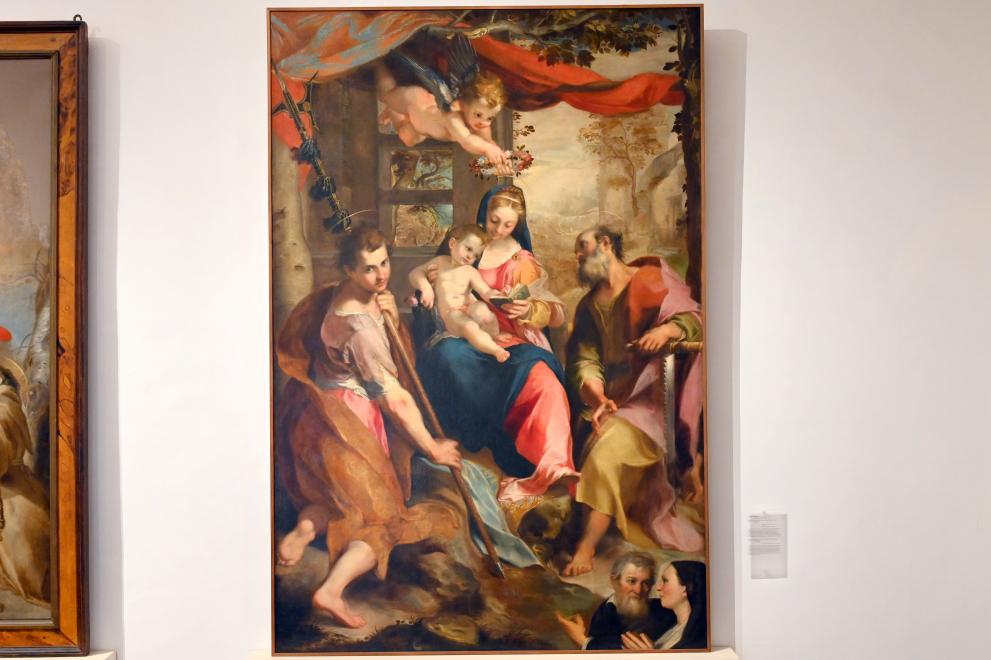 Federico Barocci (1557–1612), Maria mit Kind und den Heiligen Simon und Judas Thaddäus (Madonna di San Simone), Urbino, Franziskanerkloster, jetzt Urbino, Galleria Nazionale delle Marche, Obergeschoß Saal 1, 1567