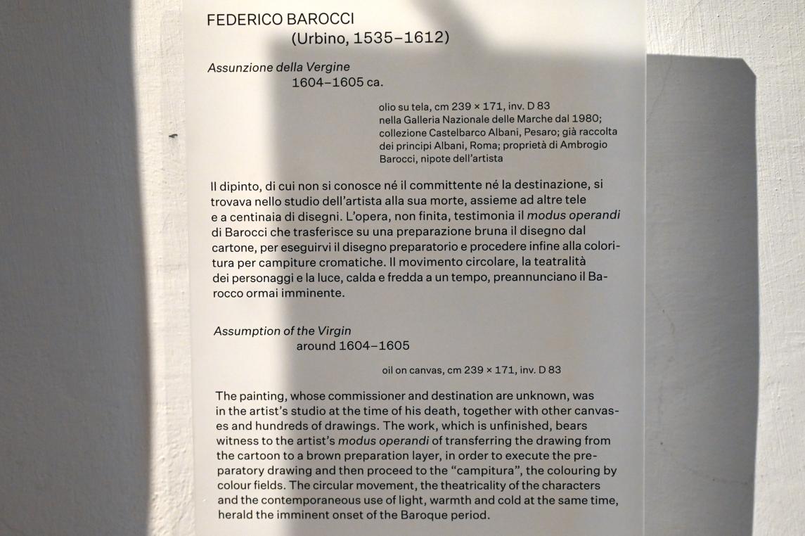 Federico Barocci (1557–1612), Mariä Himmelfahrt, Urbino, Galleria Nazionale delle Marche, Obergeschoß Saal 2, um 1604–1605, Bild 2/2
