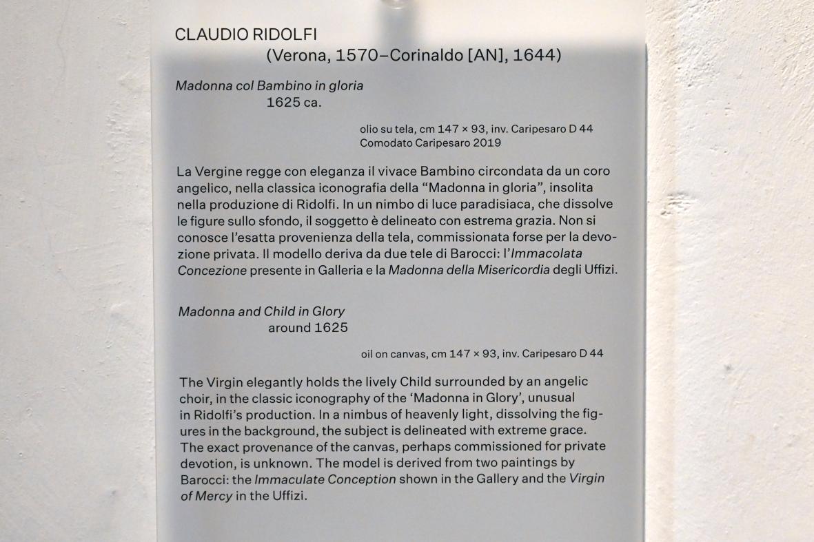 Claudio Ridolfi (1602–1637), Maria mit Kind in der Glorie, Urbino, Galleria Nazionale delle Marche, Obergeschoß Saal 4, um 1625, Bild 2/2