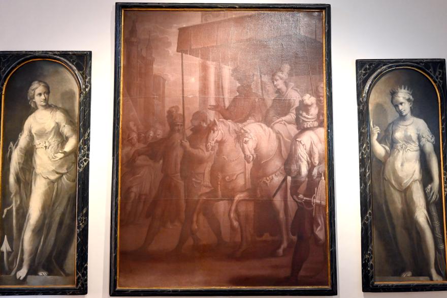 Claudio Ridolfi (1602–1637), Einzug zu Urbino von Lucrezia d'Este, erste Frau von Francesco II della Rovere, Urbino, Galleria Nazionale delle Marche, Obergeschoß Saal 6, 1621