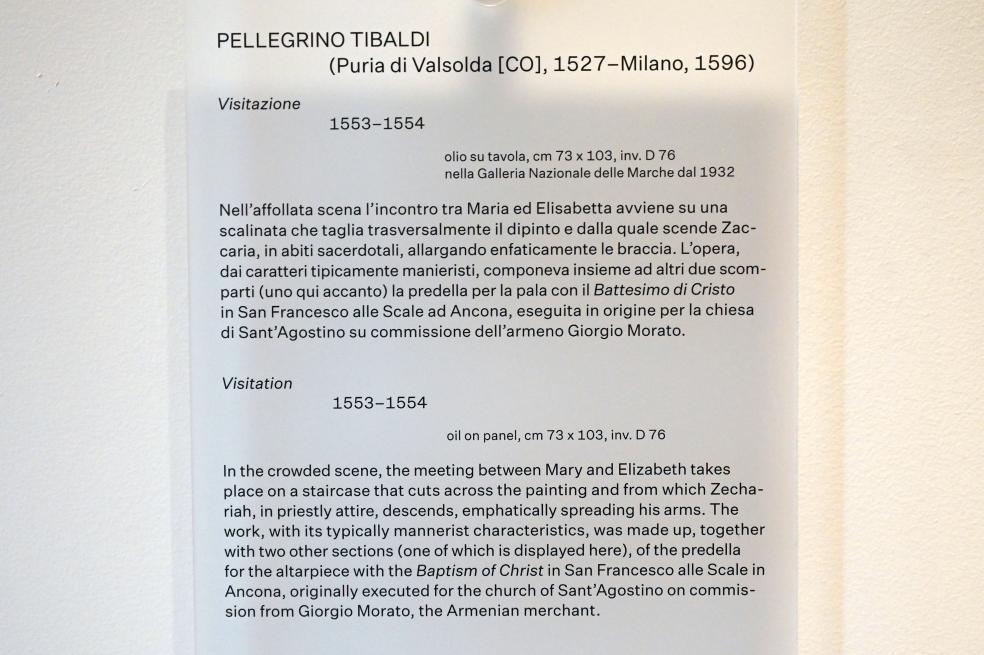 Pellegrino Tibaldi (1553), Mariä Heimsuchung, Urbino, Galleria Nazionale delle Marche, Obergeschoß Saal 8, 1553–1554, Bild 2/2