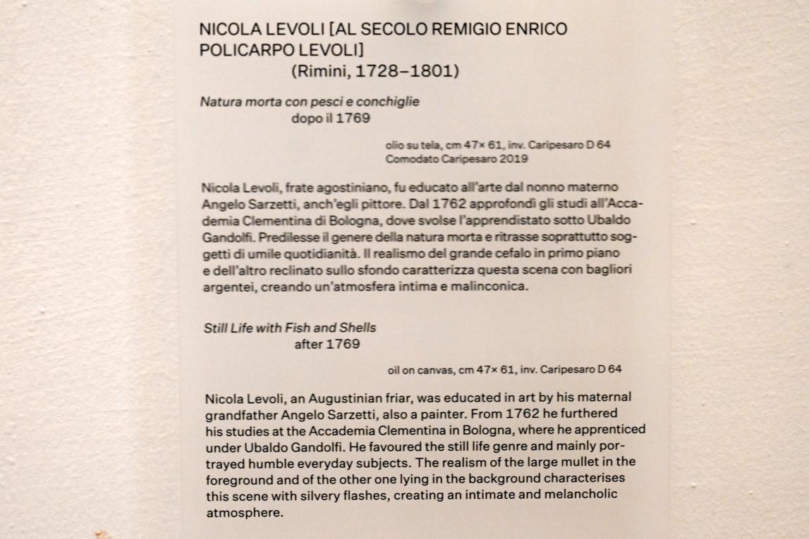 Nicola Levoli (1770), Stillleben mit Fischen und Muscheln, Urbino, Galleria Nazionale delle Marche, Obergeschoß Saal 10, nach 1769, Bild 2/2