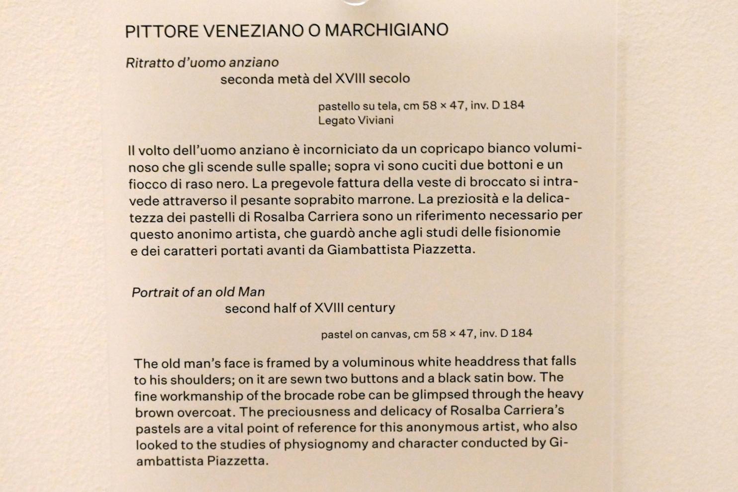 Porträt eines alten Mannes, Urbino, Galleria Nazionale delle Marche, Obergeschoß Saal 11, 2. Hälfte 18. Jhd., Bild 2/2