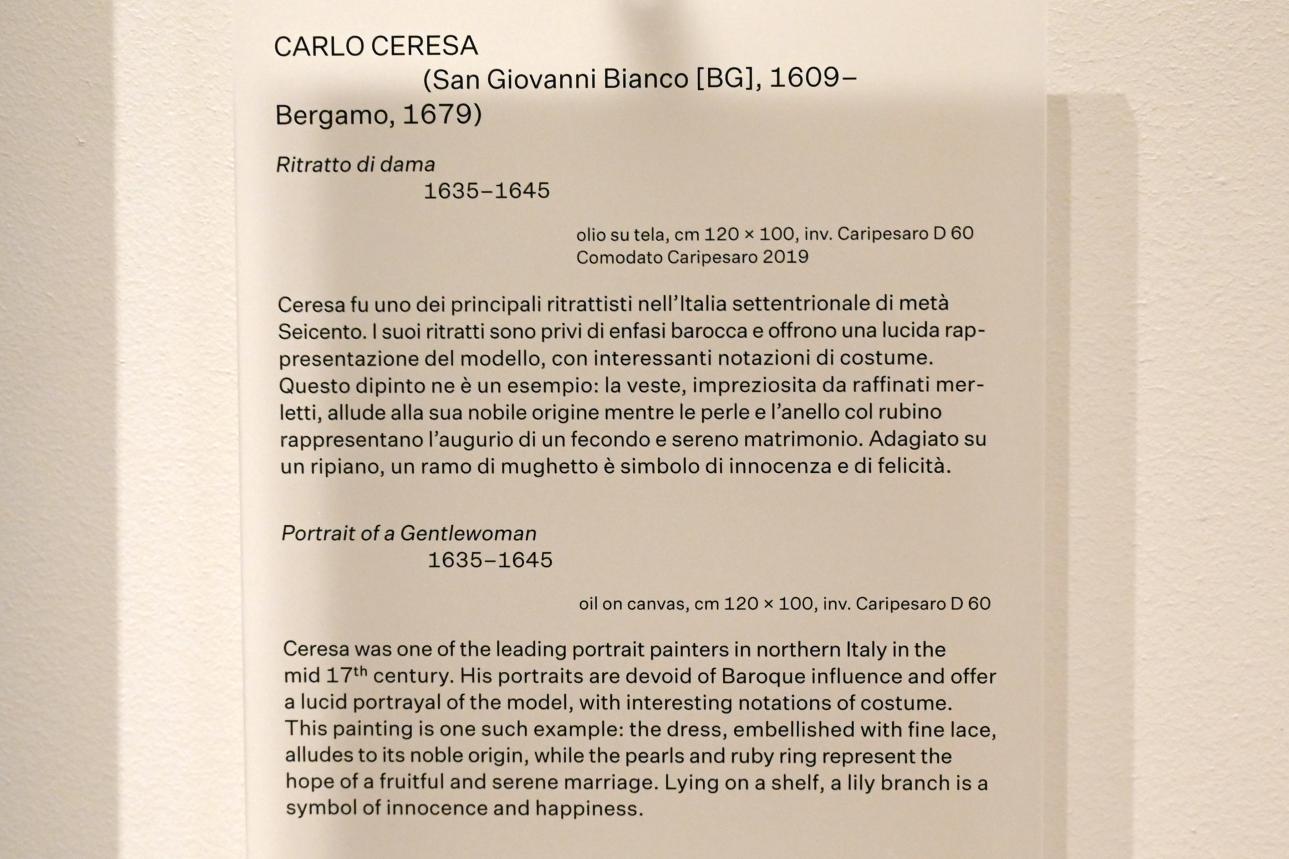 Carlo Ceresa (1640), Porträt einer Dame, Urbino, Galleria Nazionale delle Marche, Obergeschoß Saal 11, 1635–1645, Bild 2/2