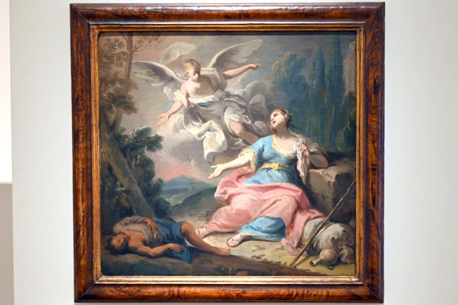 Nicola Bertucci (l'Anconitano) (1749–1750), Hagar in der Wüste, Urbino, Galleria Nazionale delle Marche, Obergeschoß Saal 15, um 1750, Bild 1/2