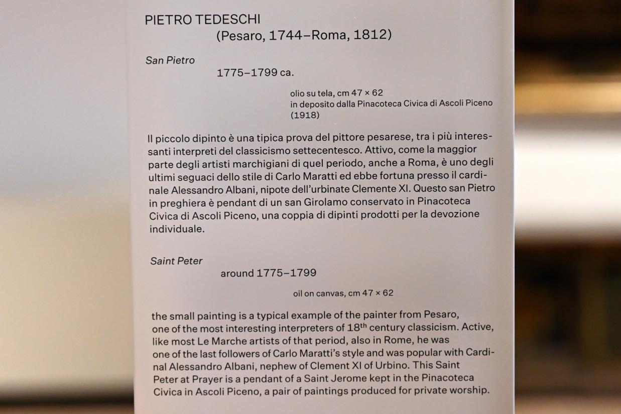 Pietro Tedeschi (1786–1793), Heiliger Petrus, Urbino, Galleria Nazionale delle Marche, Obergeschoß Saal 15, um 1775–1799, Bild 2/2