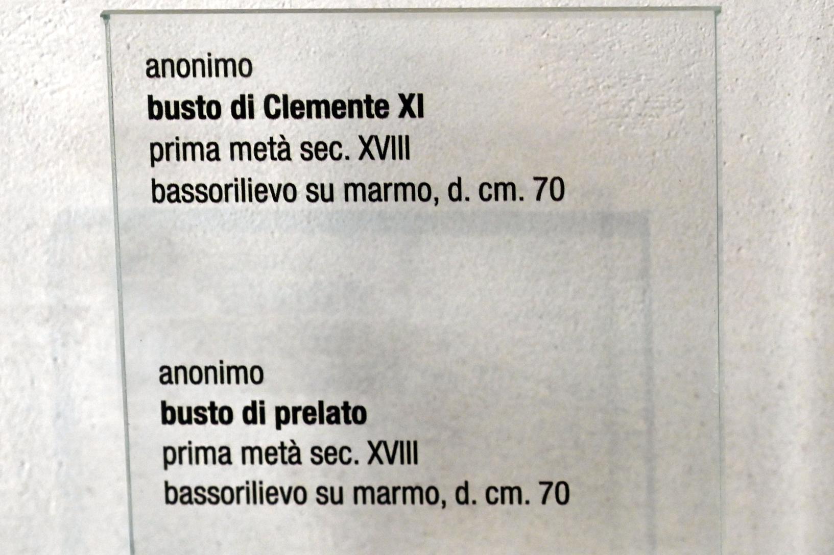 Büste des Papstes Clemens XI, Urbino, Diözesanmuseum Albani, Saal 2, 1. Hälfte 18. Jhd., Bild 2/2