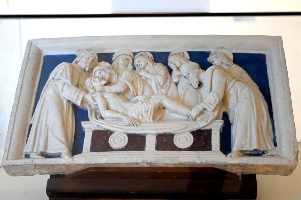 Andrea della Robbia (Werkstatt) (1450–1510), Grablegung Christi, Urbino, Monastero di Santa Chiara, jetzt Urbino, Diözesanmuseum Albani, Saal 4, 15. Jhd., Bild 2/3