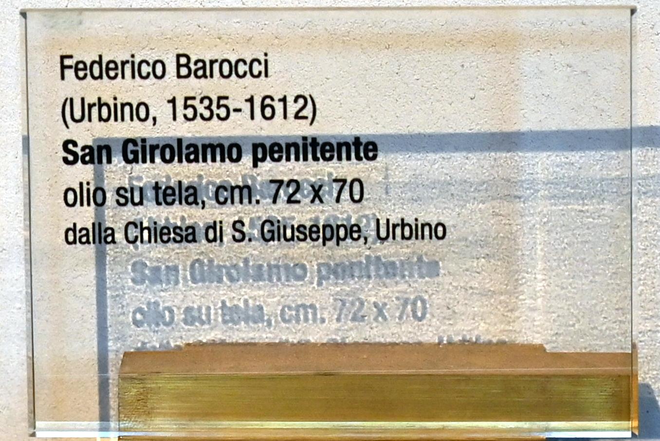 Federico Barocci (1557–1612), Der büßende hl. Hieronymus, Urbino, Oratorio di San Giuseppe, jetzt Urbino, Diözesanmuseum Albani, Saal 6, Undatiert, Bild 2/2