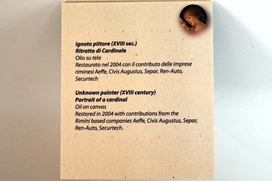 Porträt eines Kardinals, Rimini, Stadtmuseum, Saal 1, 18. Jhd., Bild 2/2