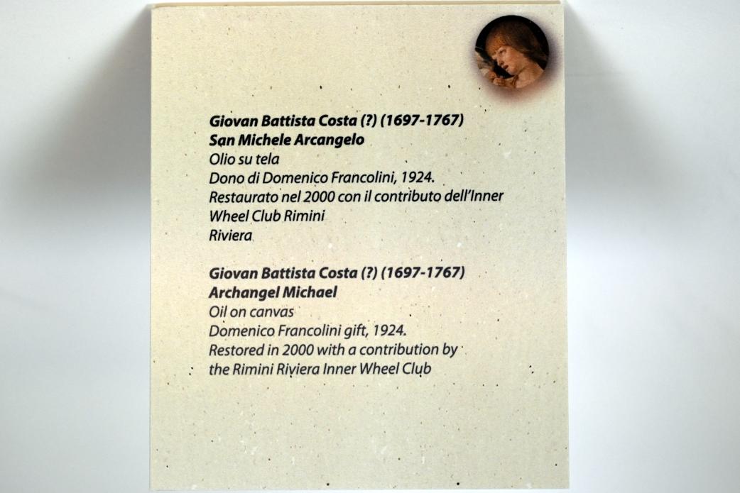 Giovan Battista Costa (Undatiert), Erzengel Michael, Rimini, Stadtmuseum, Saal 2, Undatiert, Bild 2/2